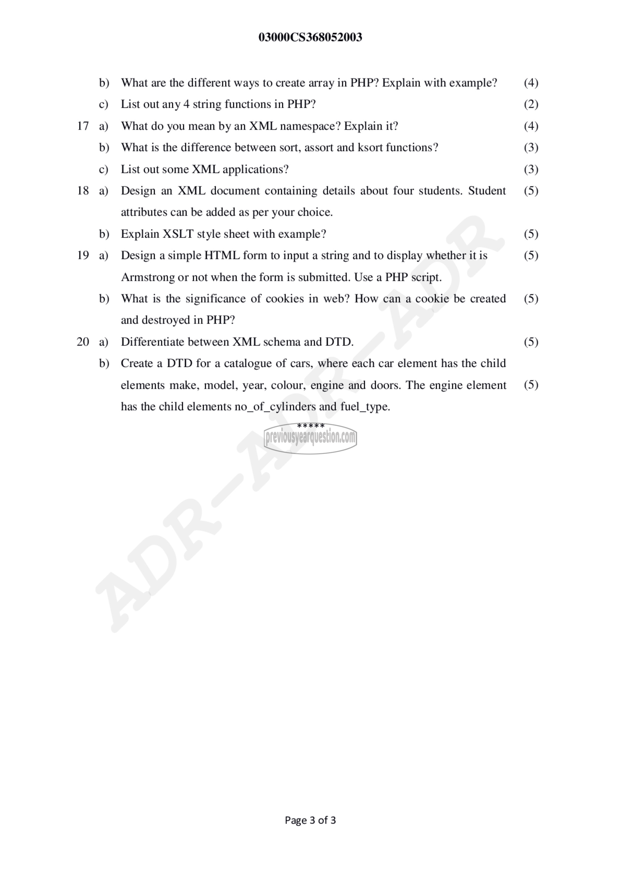 Question Paper - Web Technologies-3