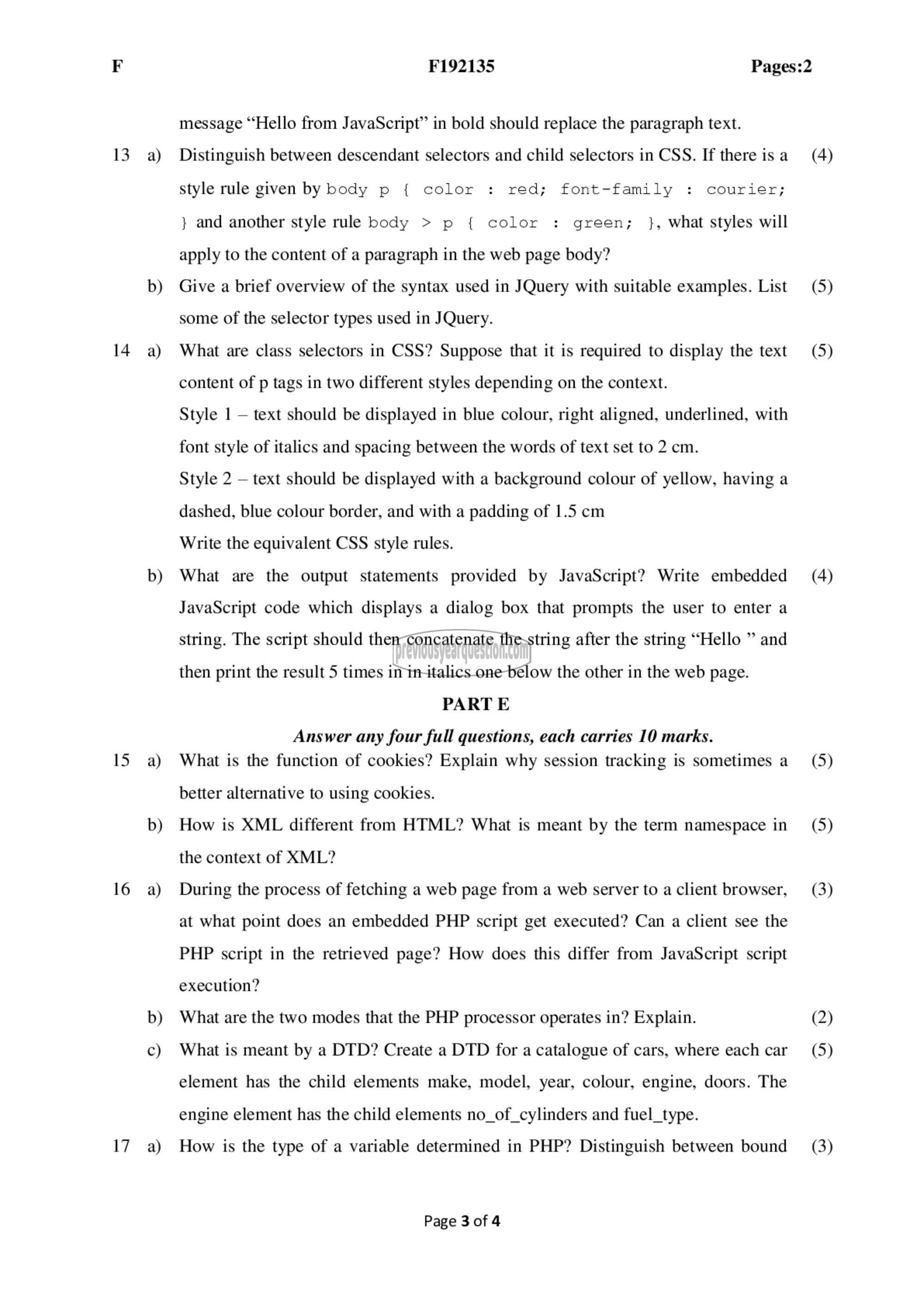 Question Paper - Web Technologies-3