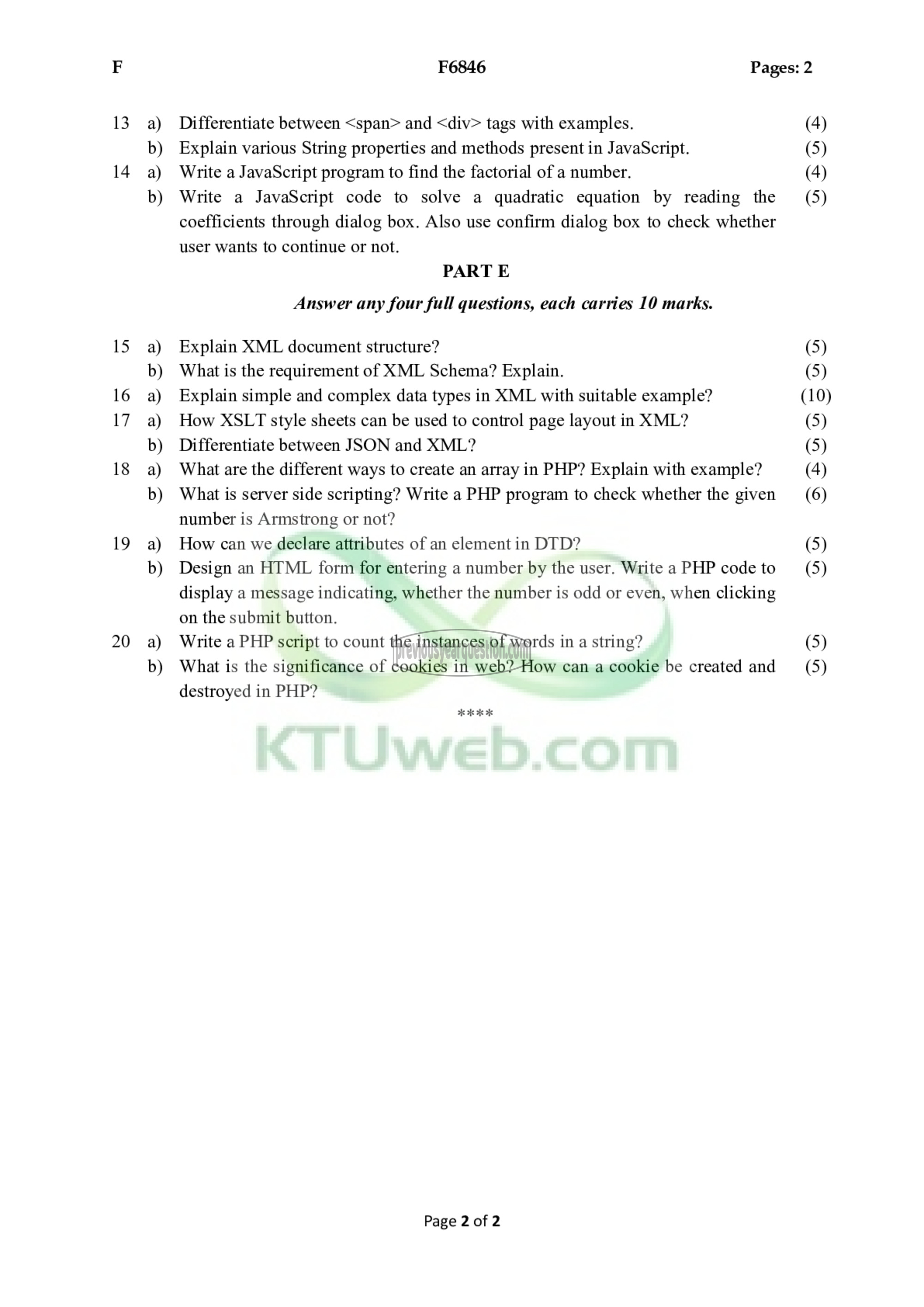 Question Paper - Web Technologies-2