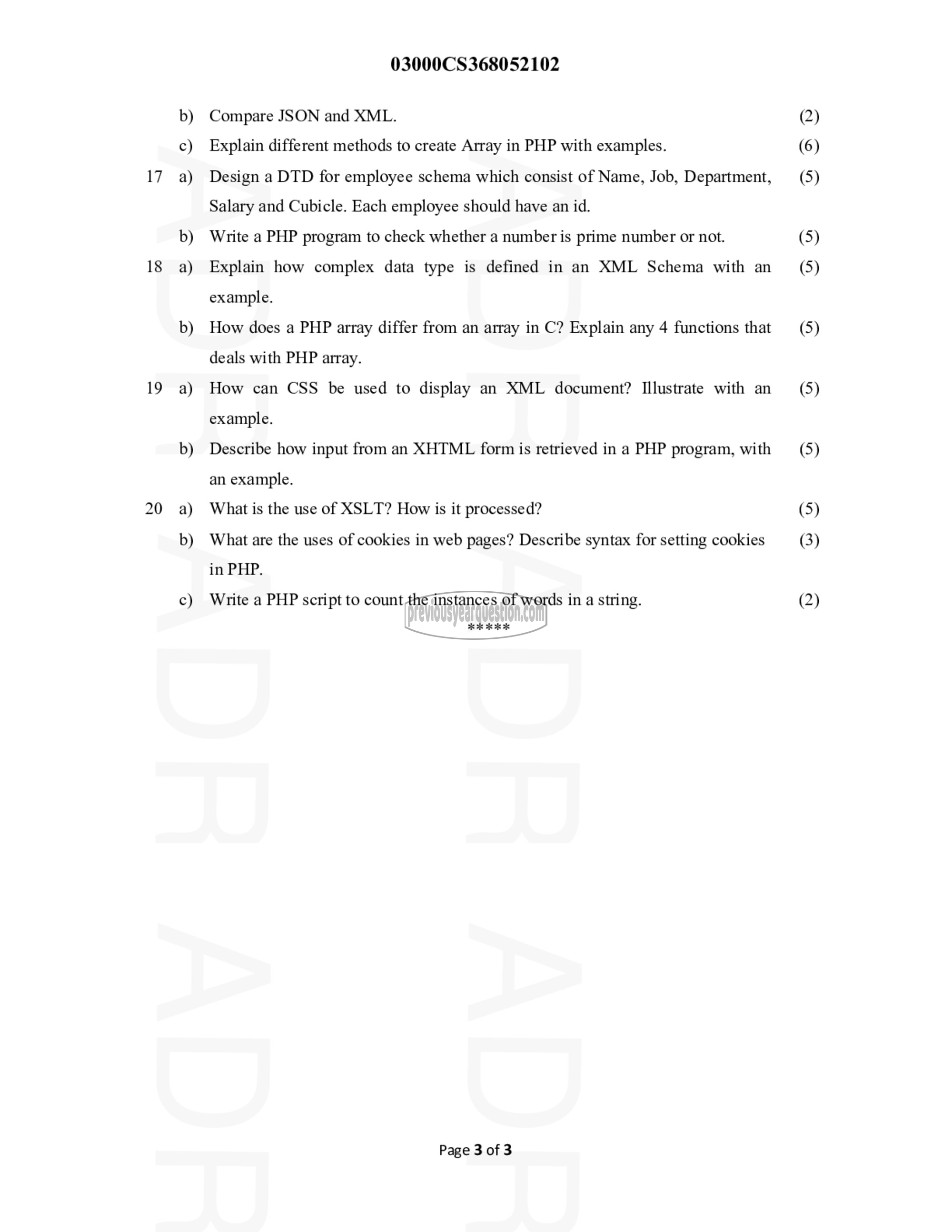 Question Paper - Web Technologies-3