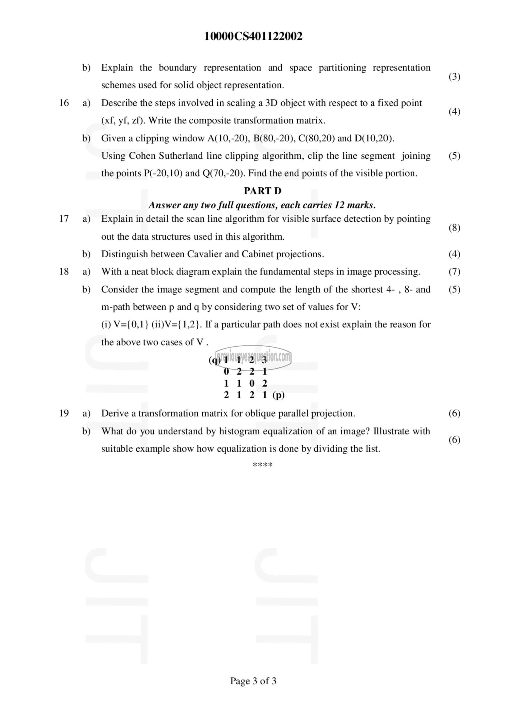 Question Paper - Computer Graphics-3