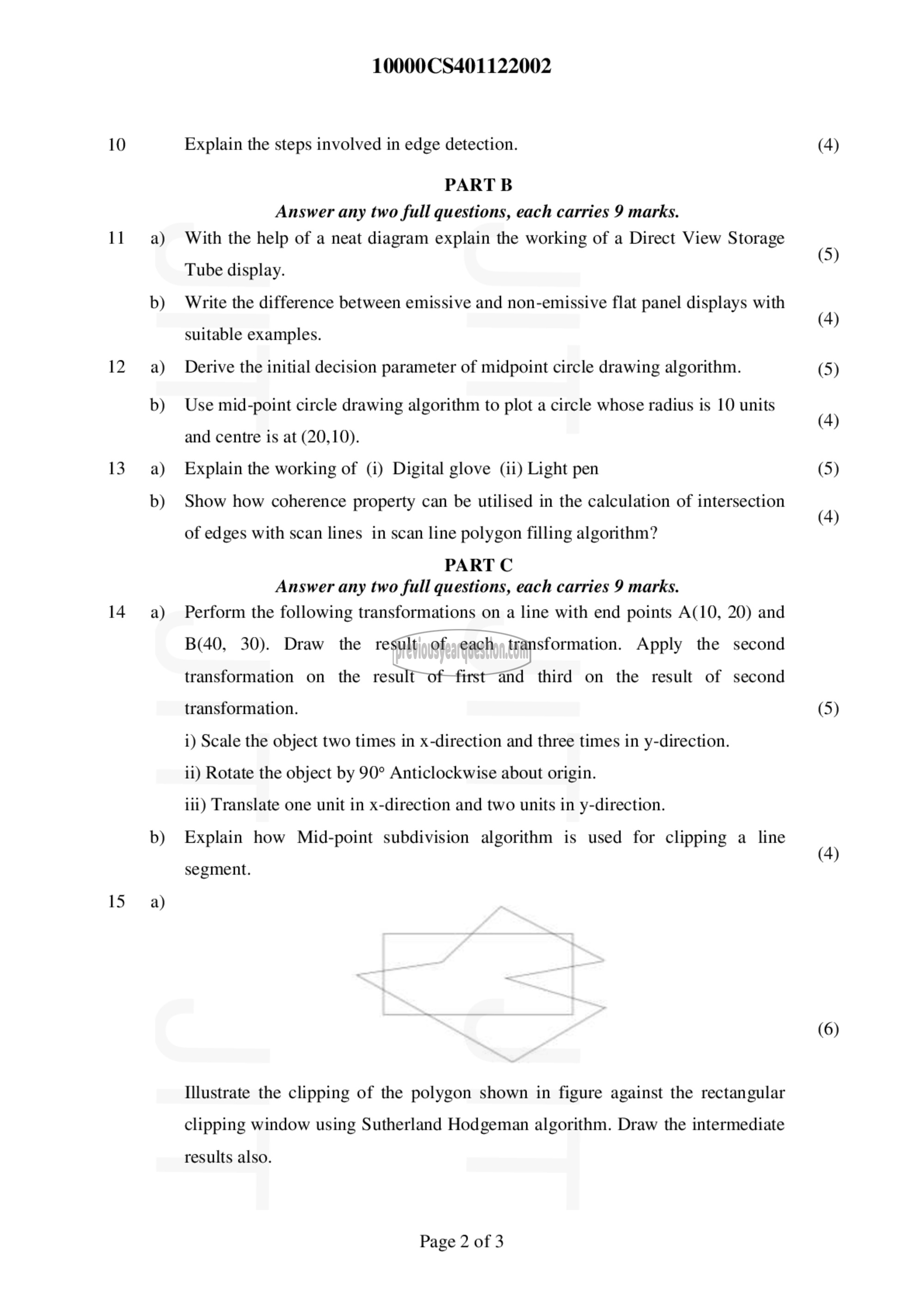 Question Paper - Computer Graphics-2