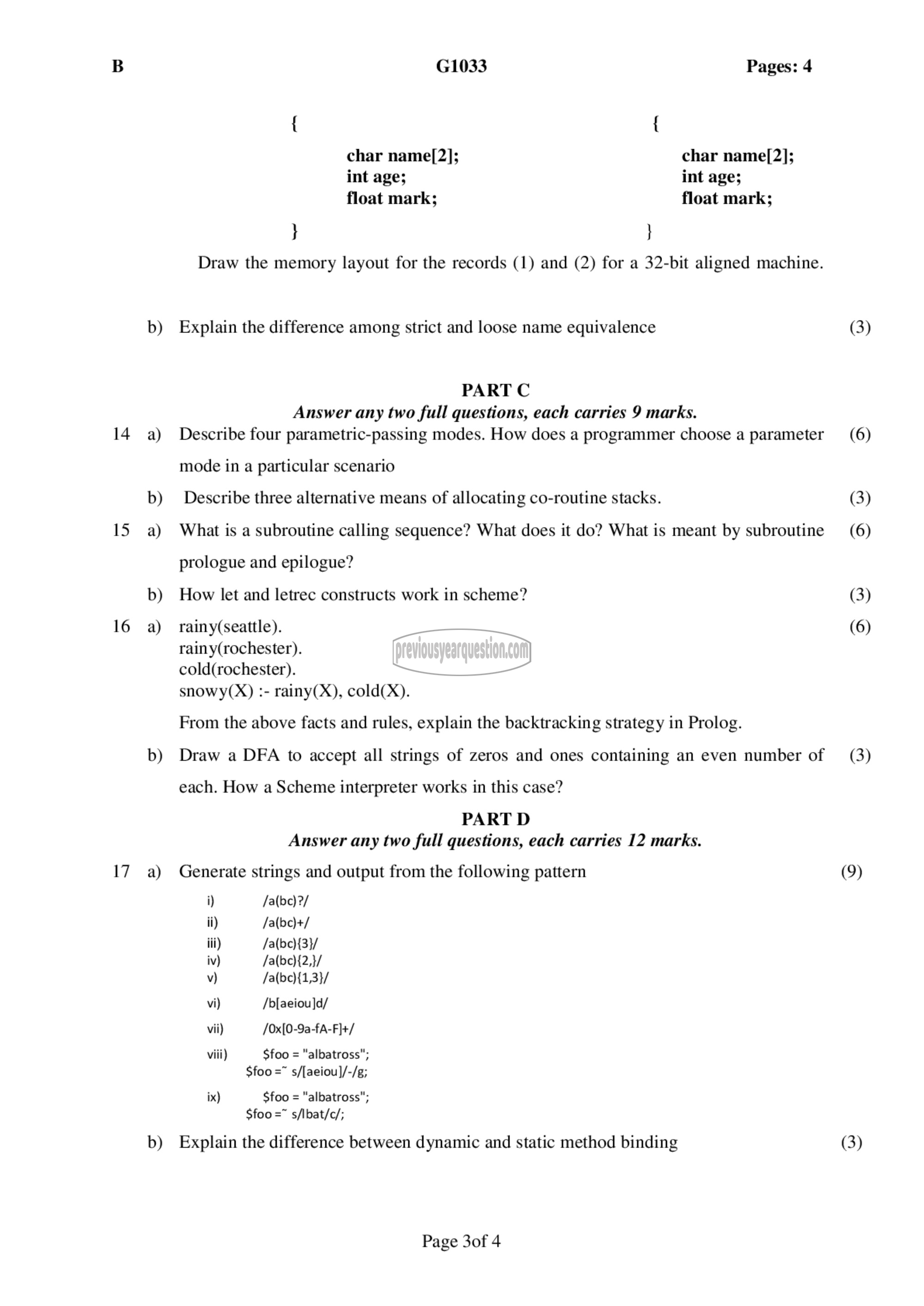 Question Paper - Programming Paradigms-3