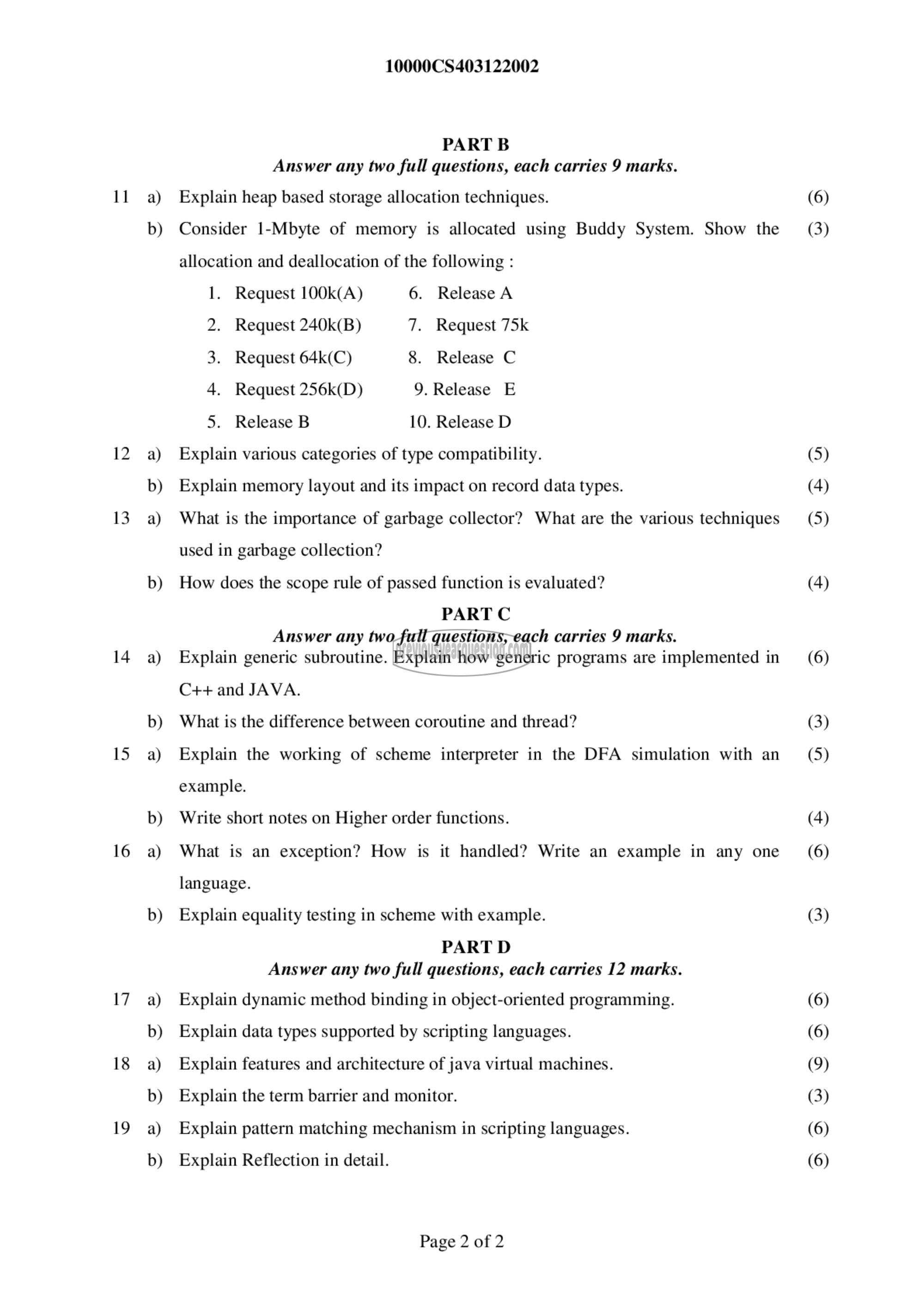 Question Paper - Programming Paradigms-2