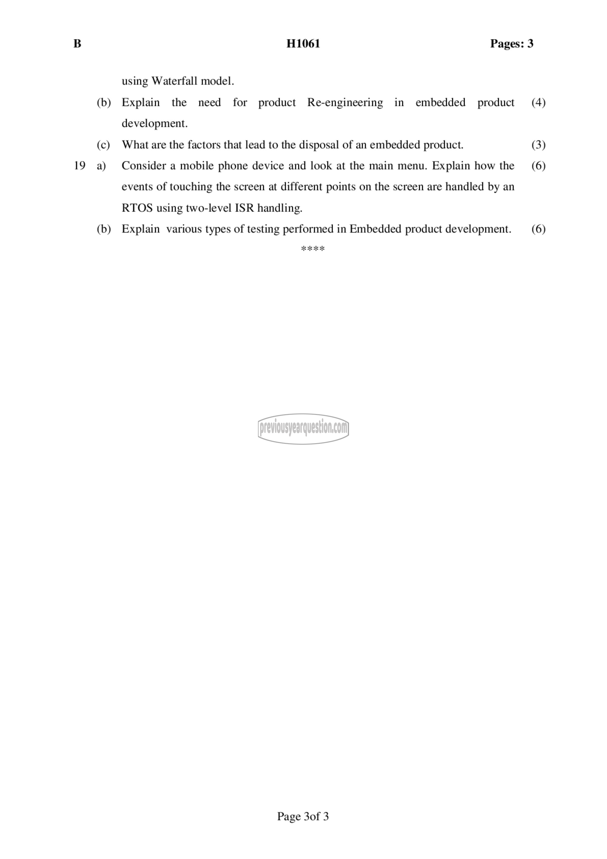 Question Paper - Embedded Systems-3