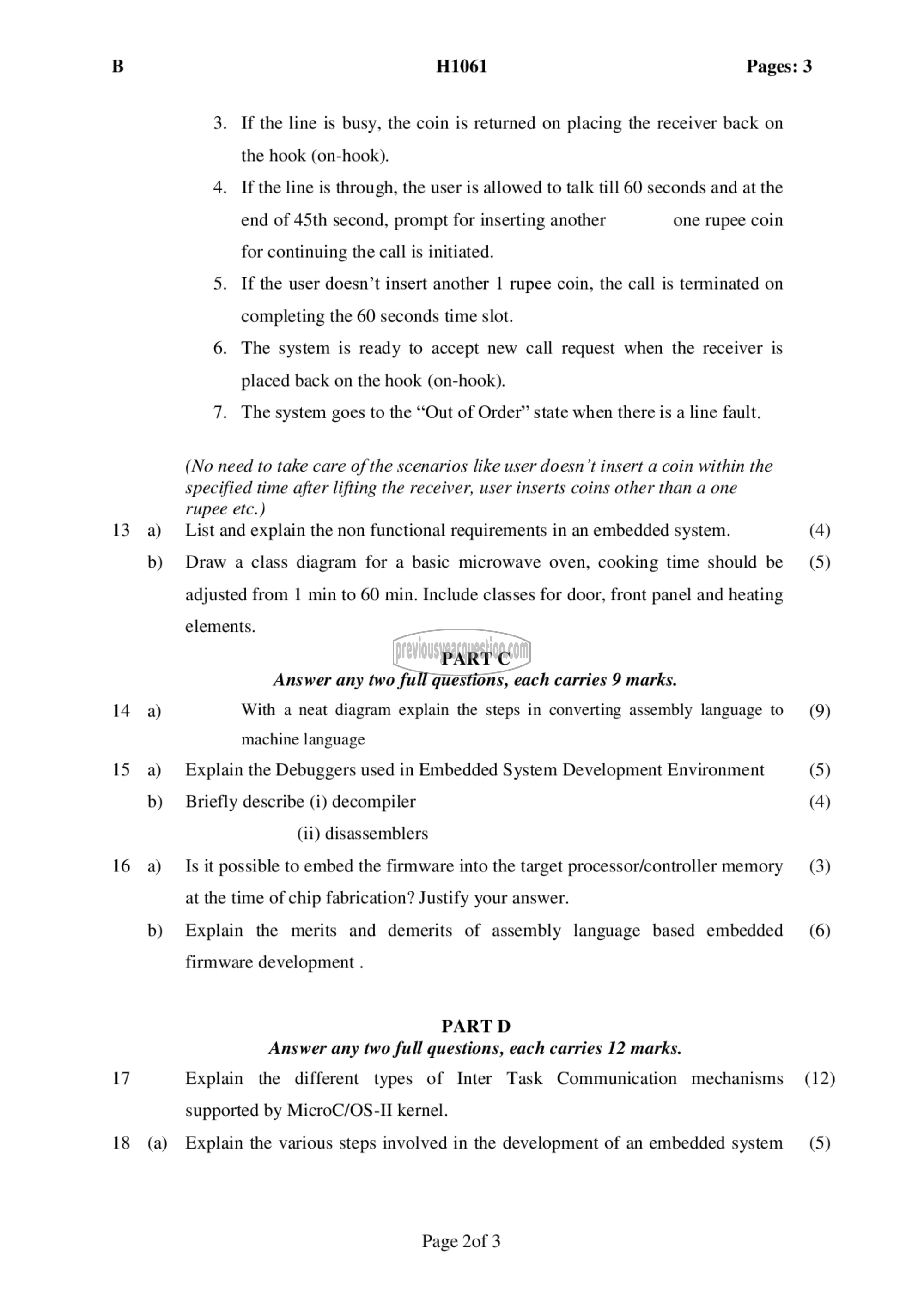 Question Paper - Embedded Systems-2