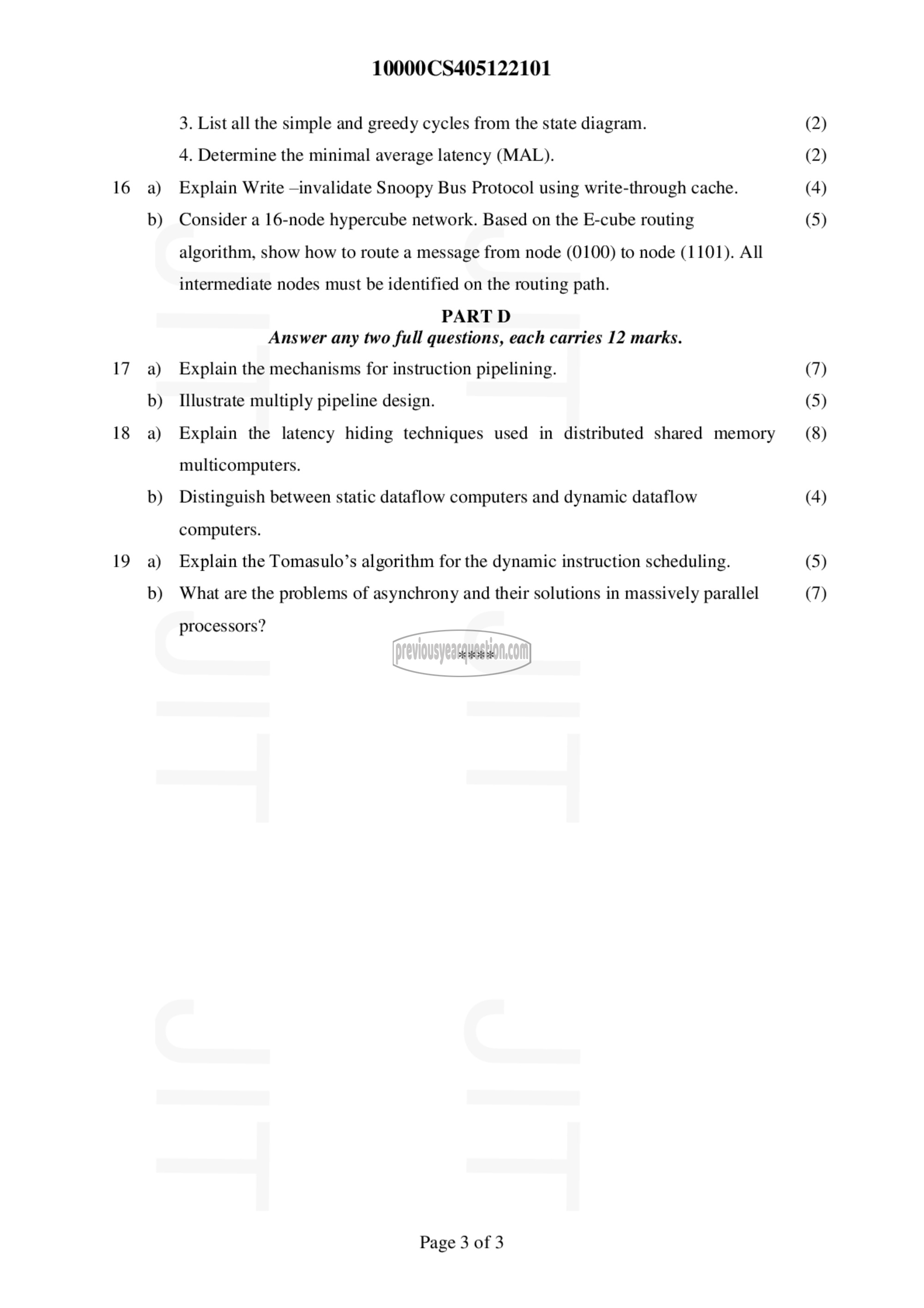 Question Paper - Computer System Architecture-3