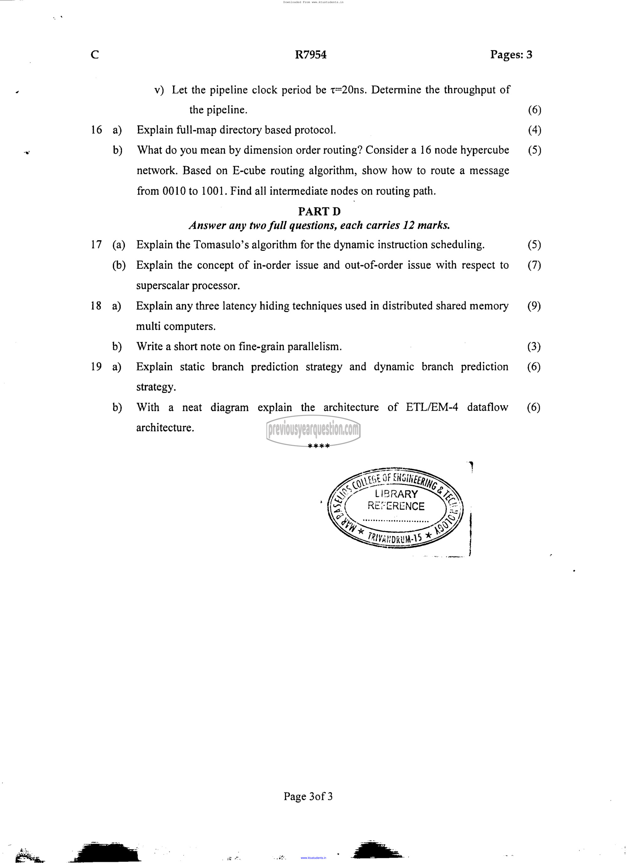 Question Paper - Computer System Architecture-3