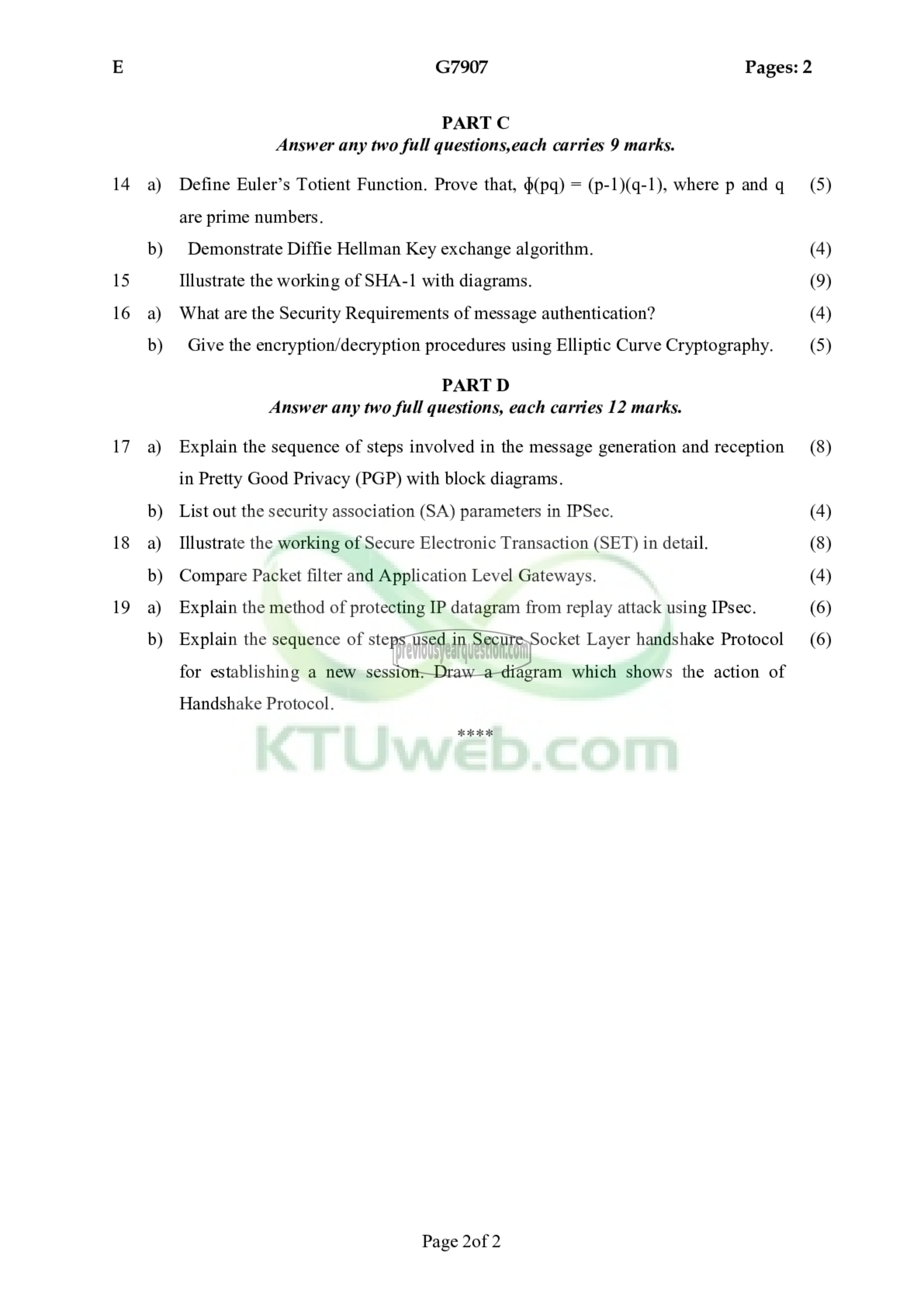 Question Paper - Cryptography and Network Security-2