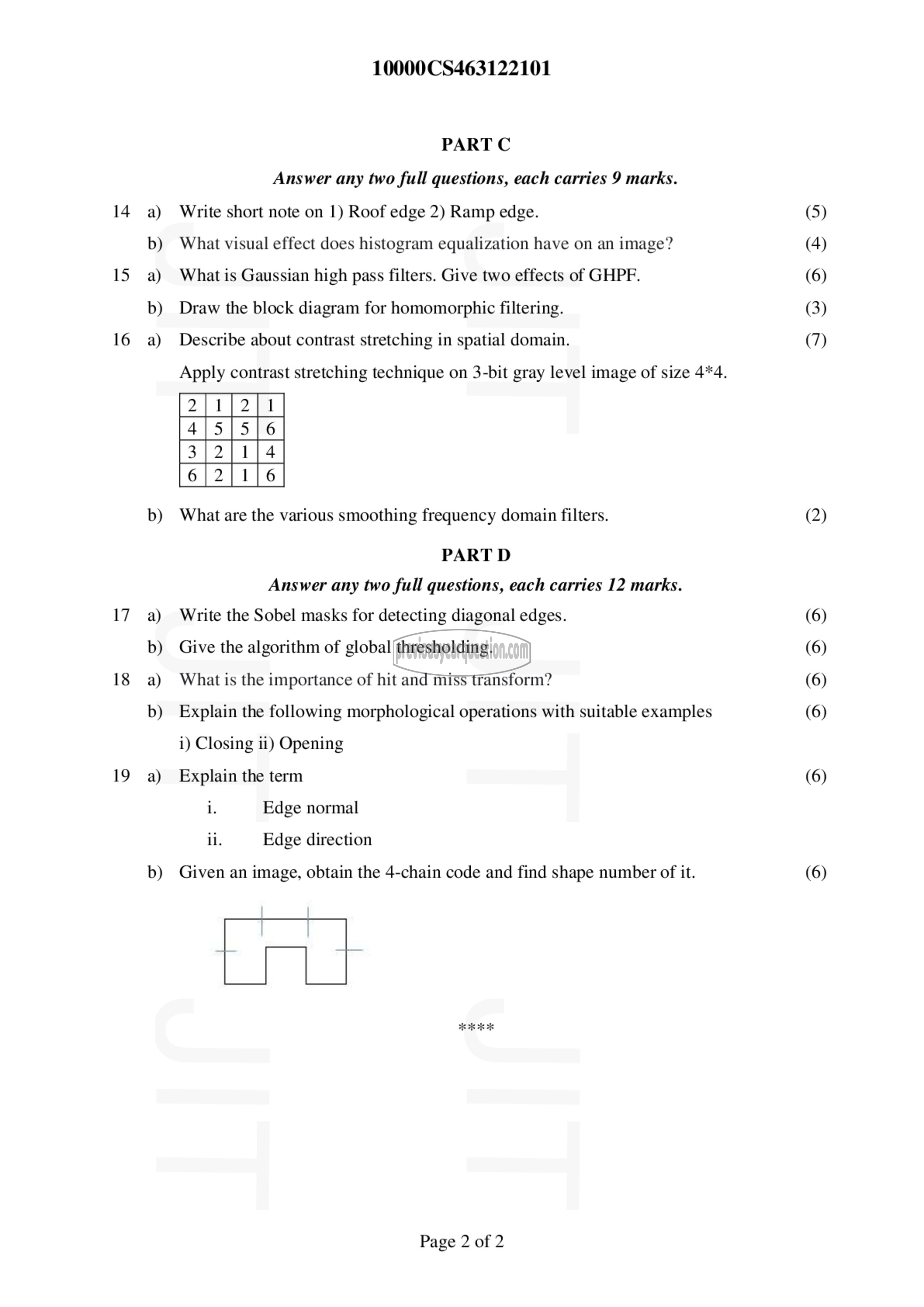 Question Paper - Digital Image Processing-2