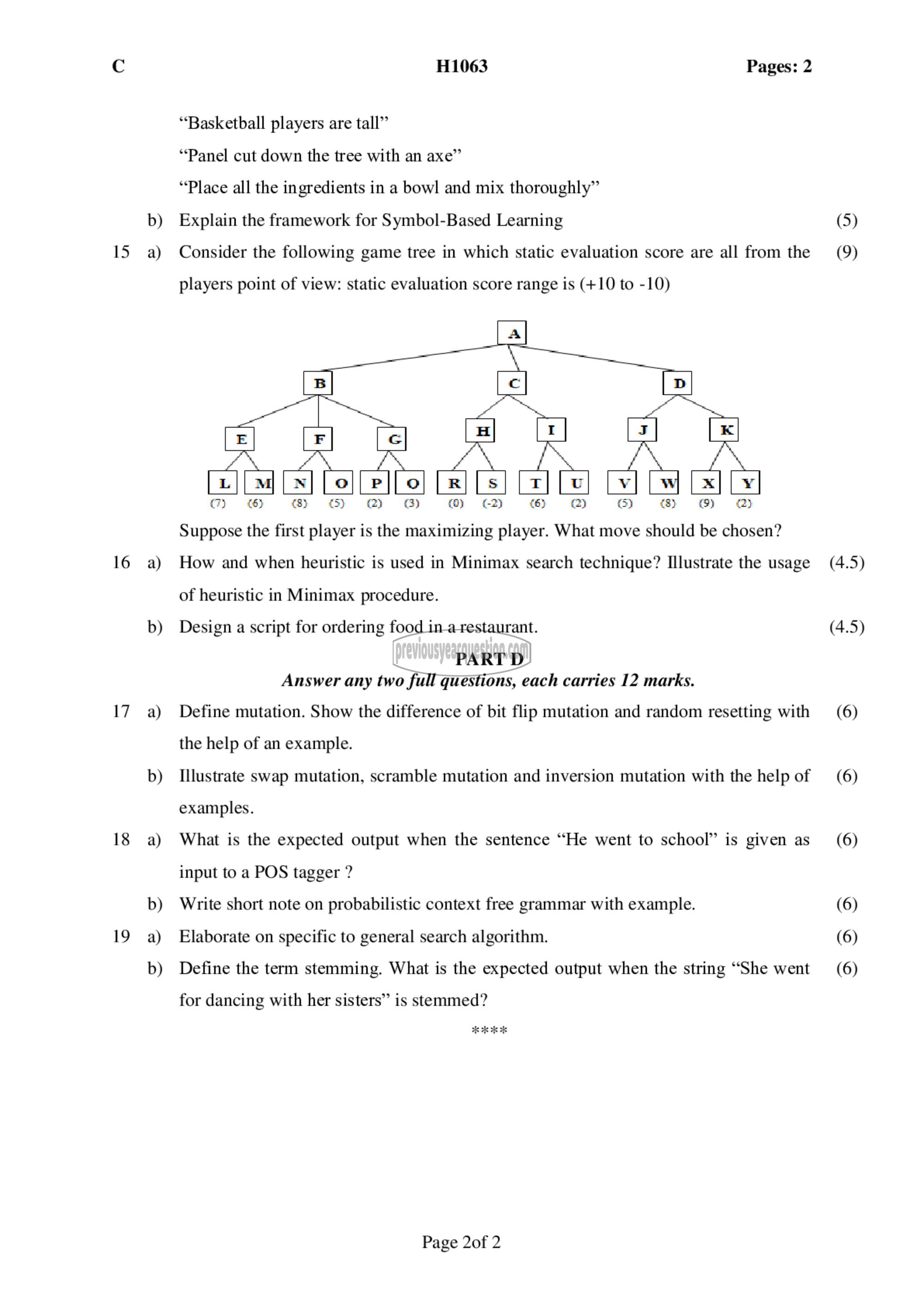 Question Paper - Artificial Intelligence-2