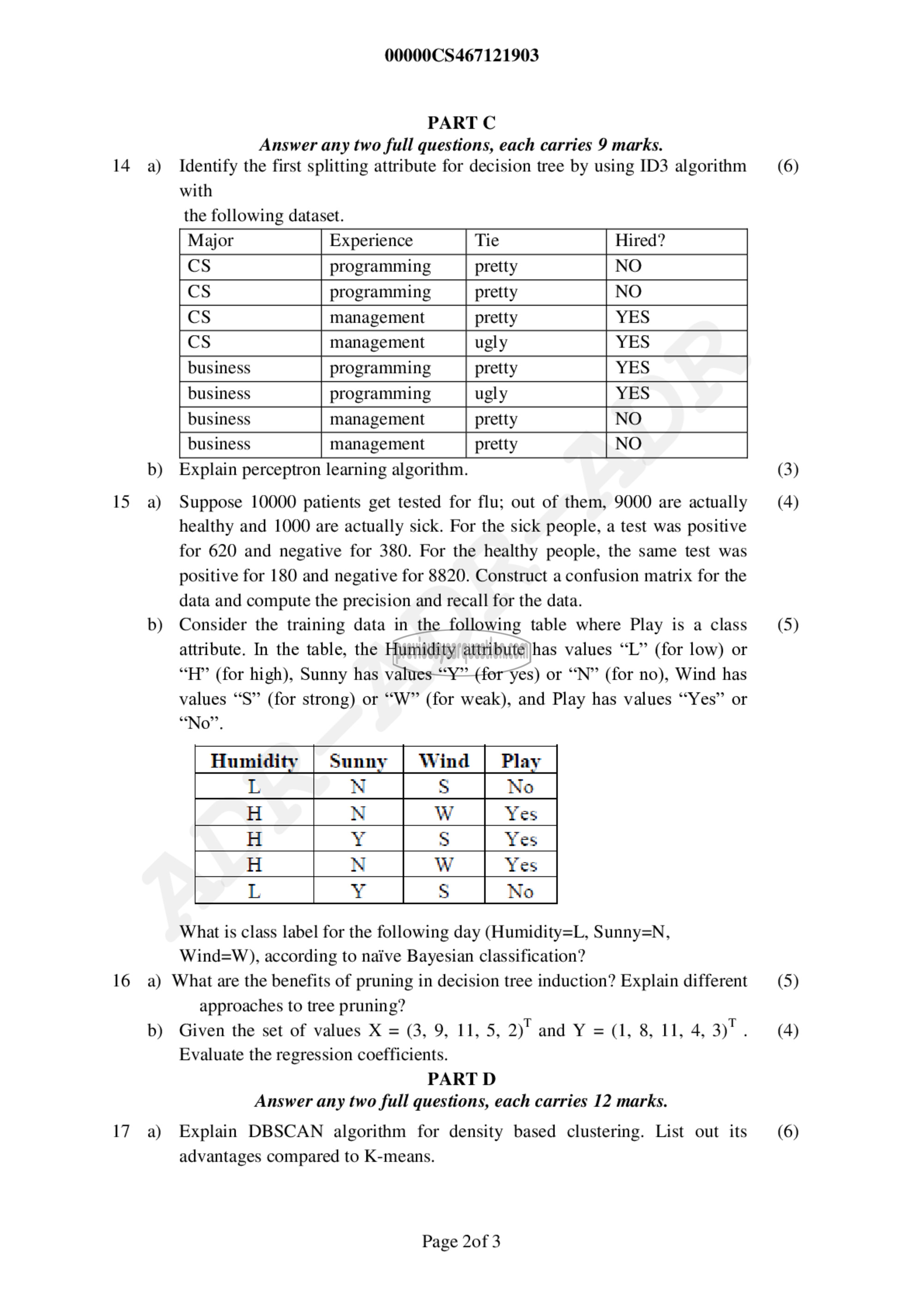 Question Paper - Machine Learning-2