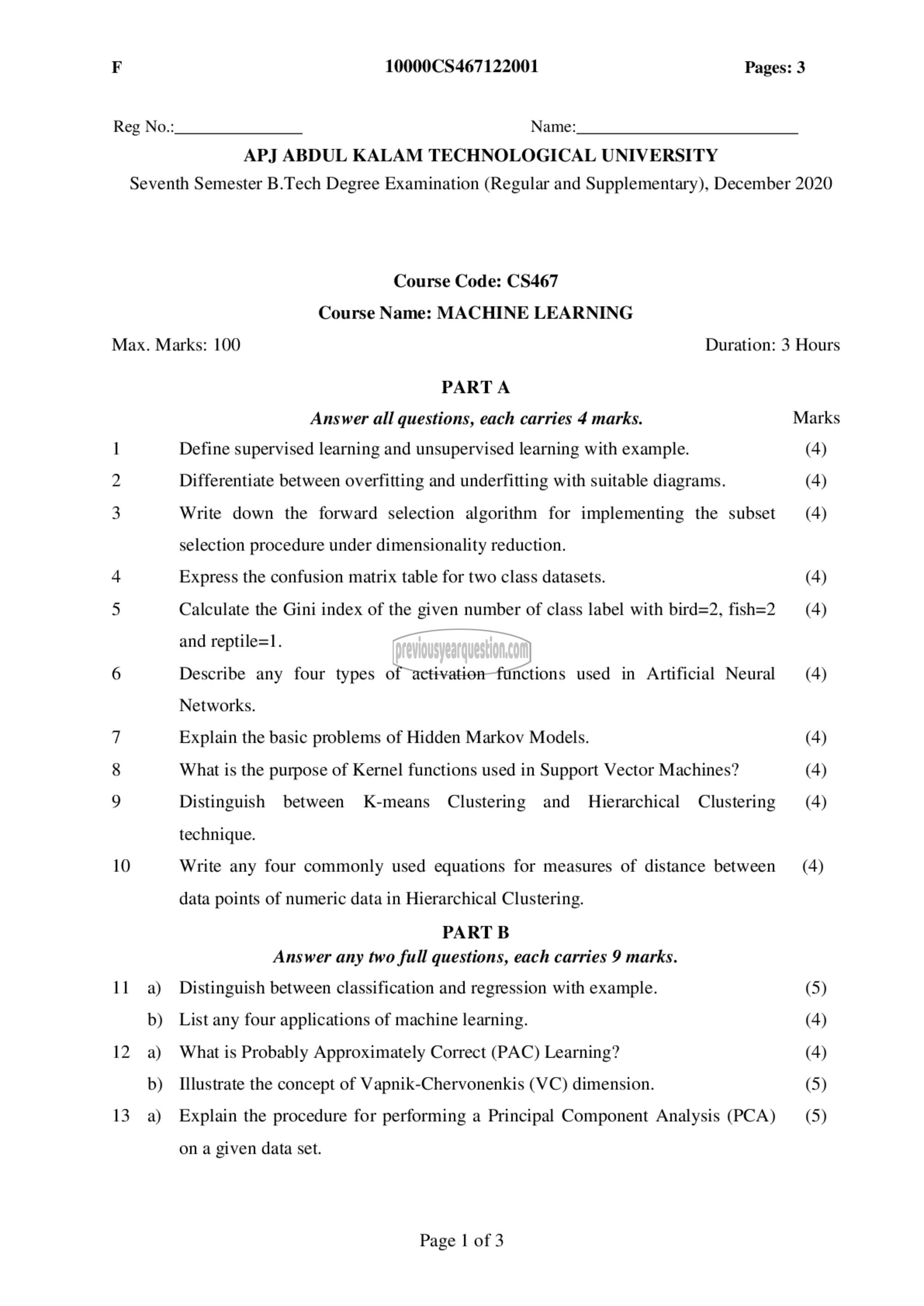 Question Paper - Machine Learning-1