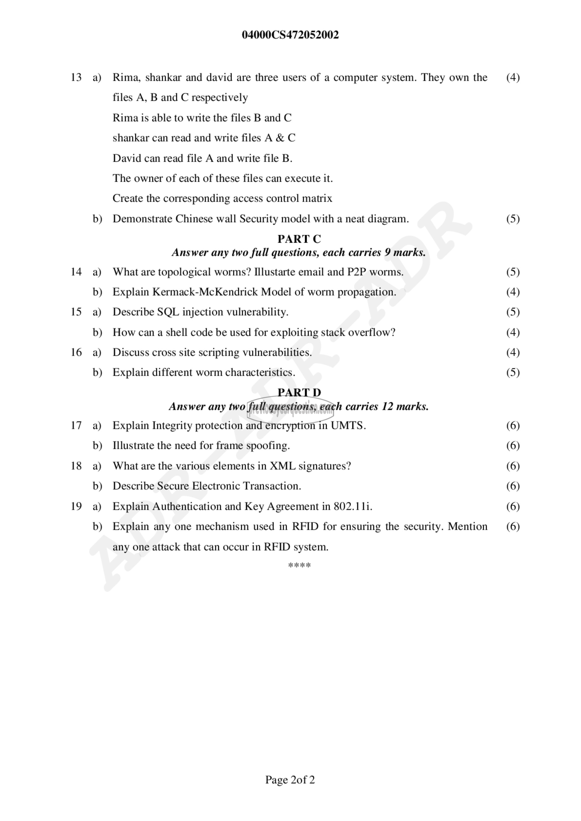 Question Paper - Principles of Information Security-2