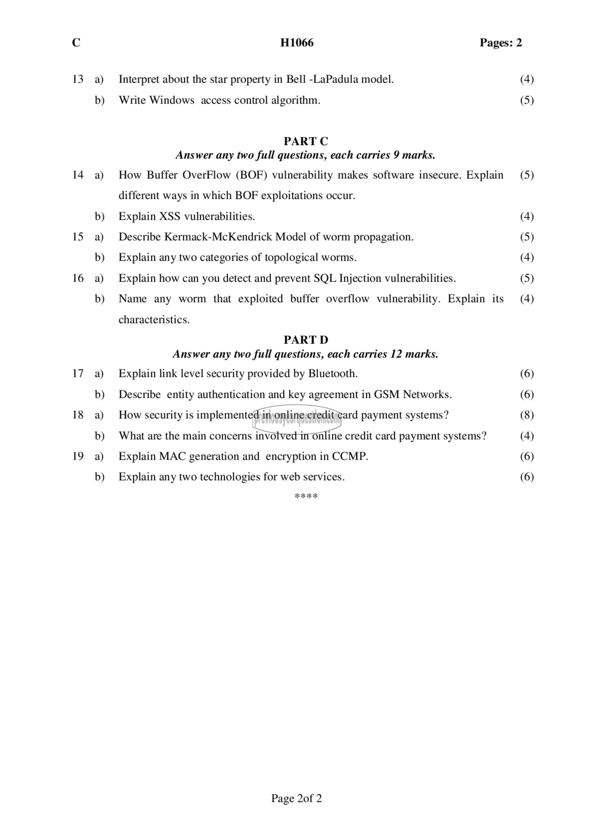 Question Paper - Principles of Information Security-2