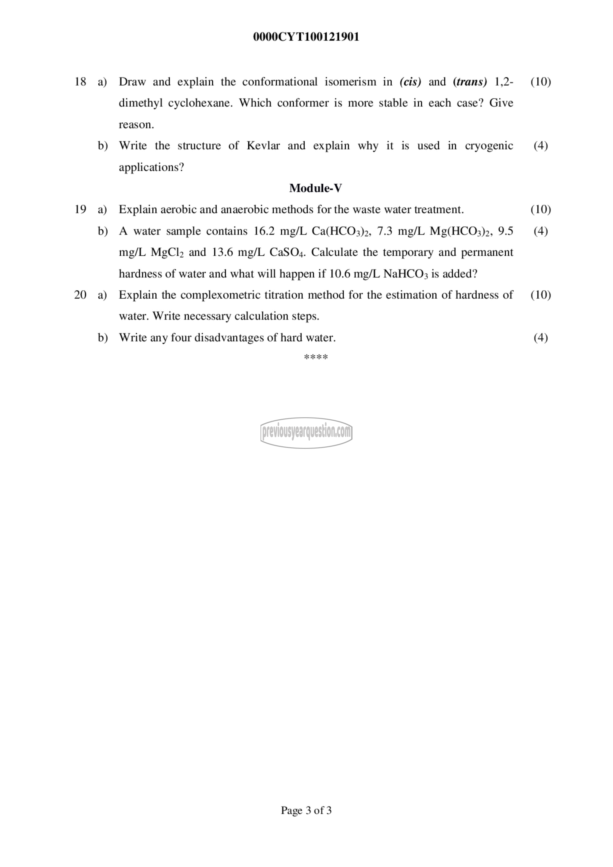 Question Paper - ENGINEERING CHEMISTRY-3