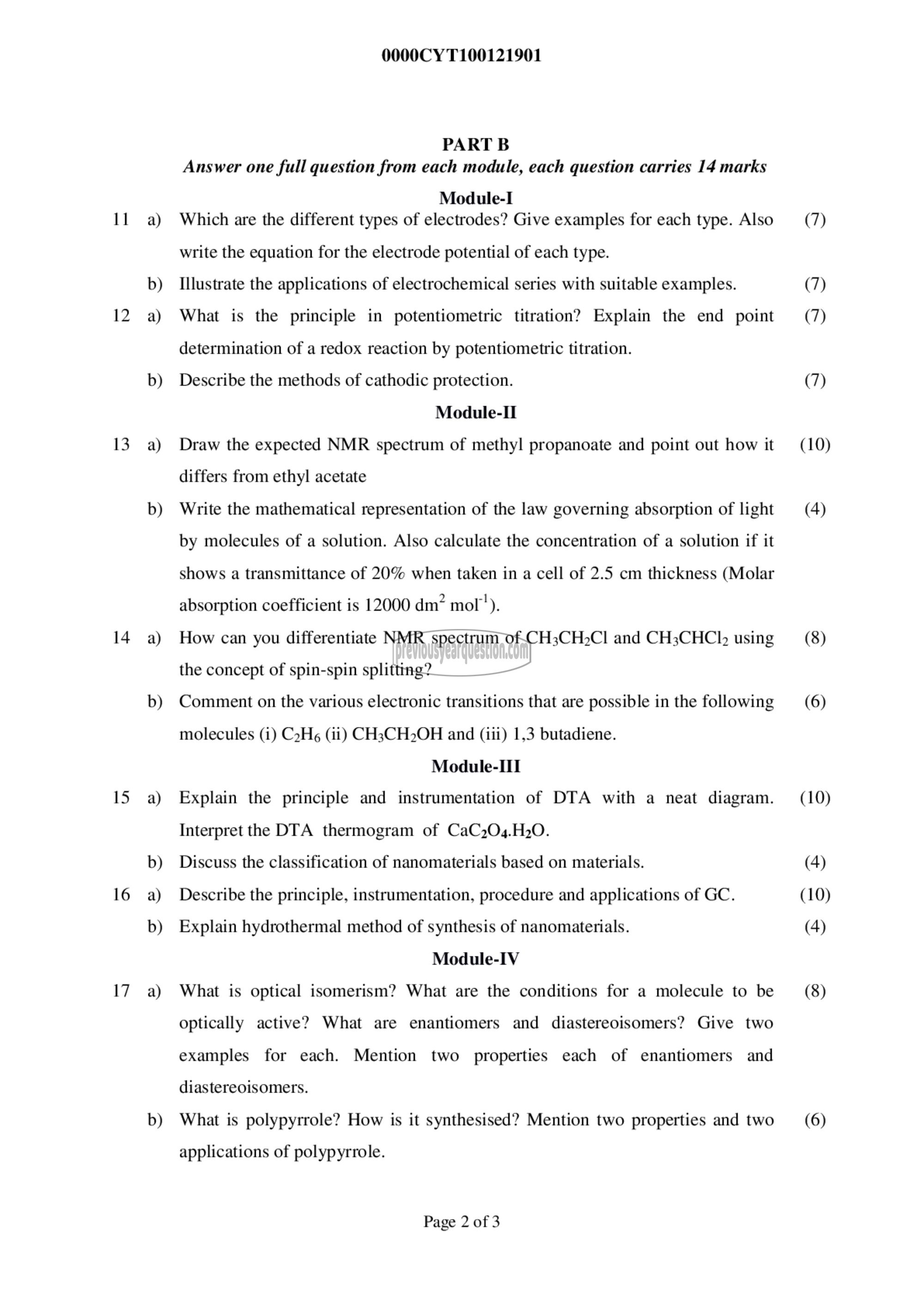 Question Paper - ENGINEERING CHEMISTRY-2