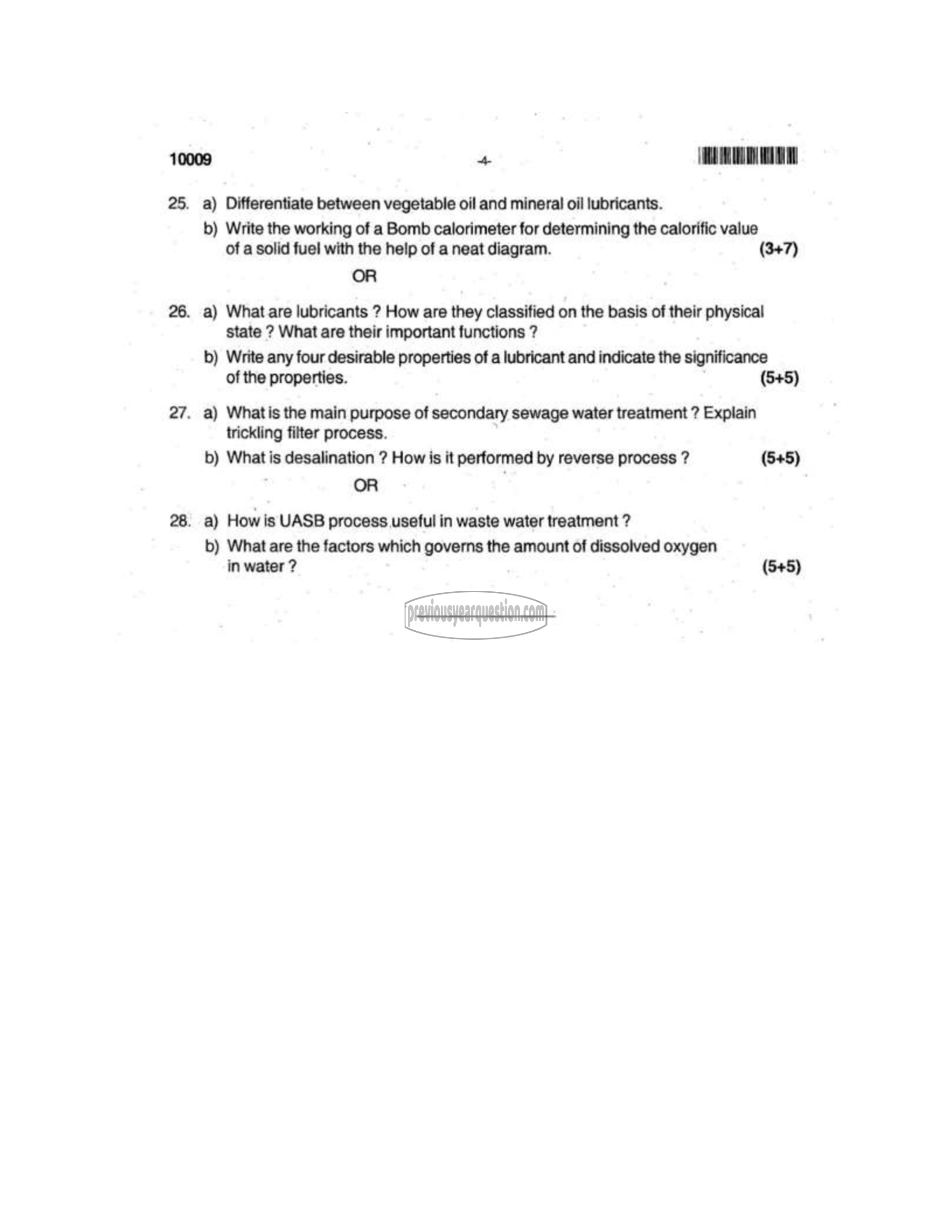 Question Paper - ENGINEERING CHEMISTRY-4