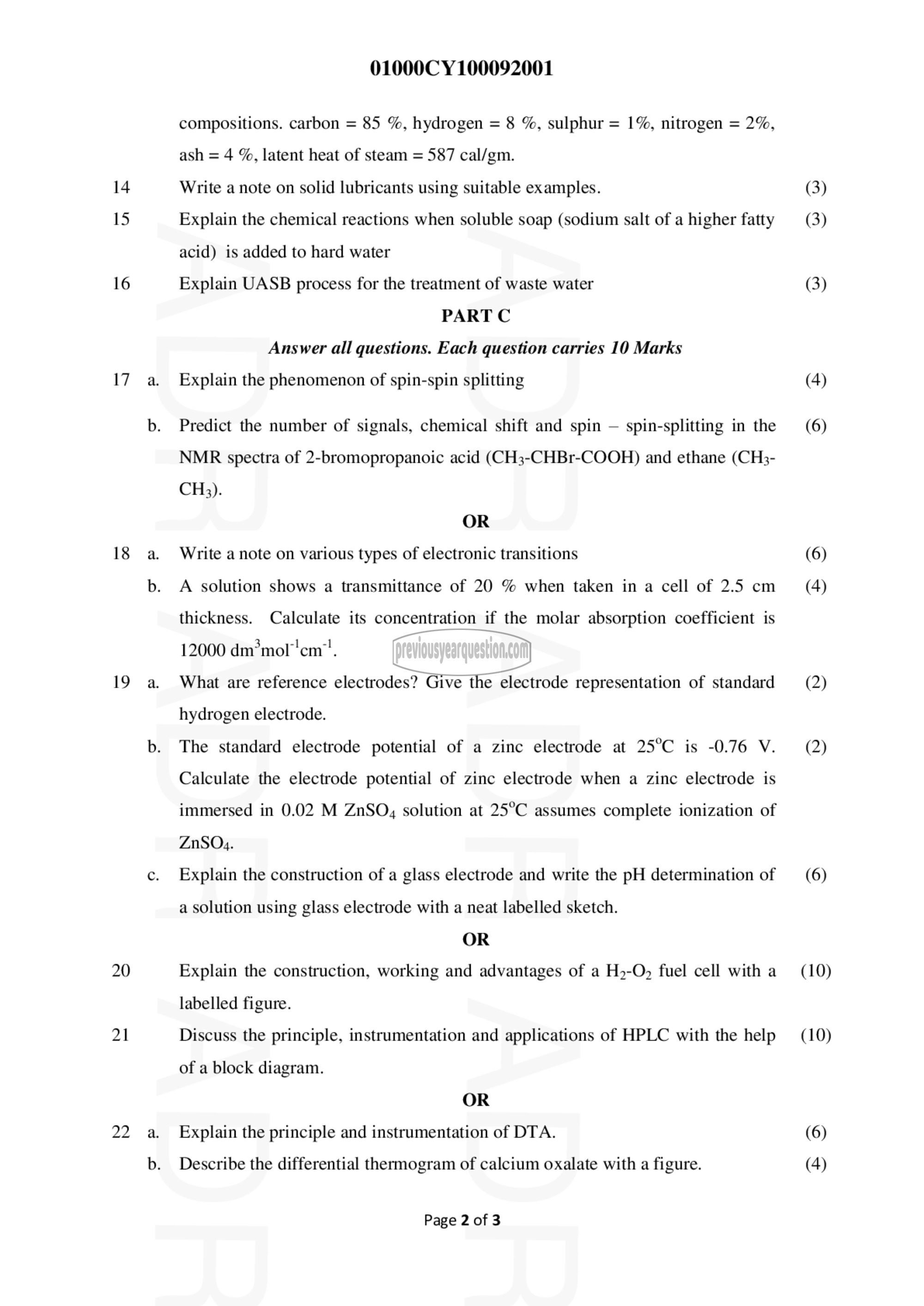 Question Paper - ENGINEERING CHEMISTRY-2