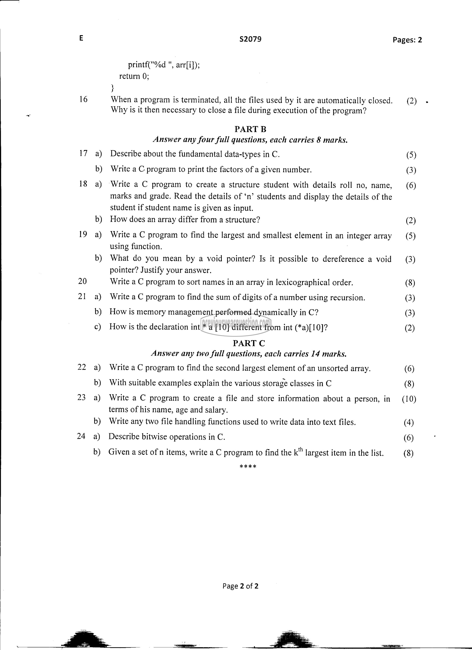 Question Paper - Computer Programming-2