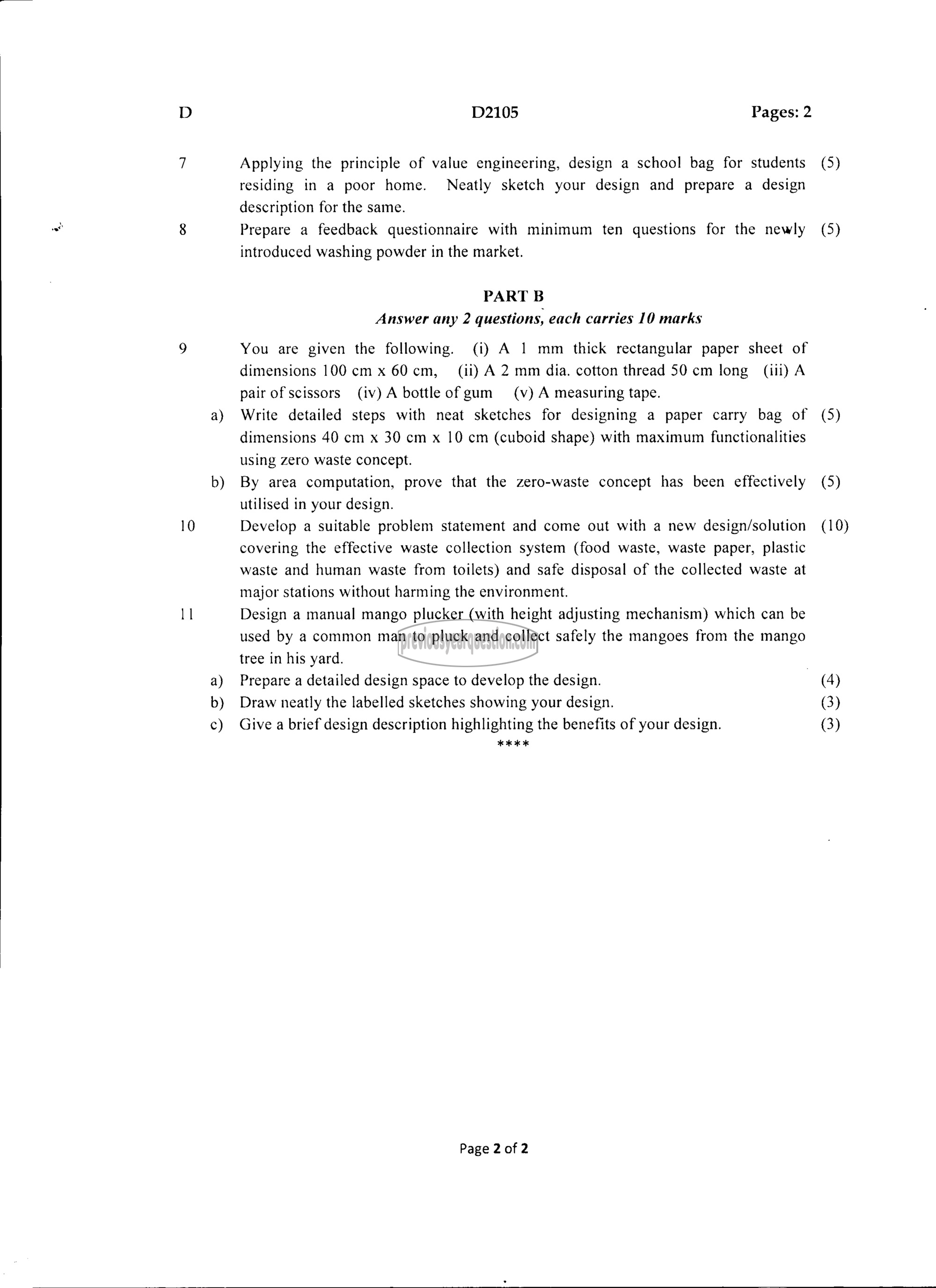 Question Paper - DESIGN AND ENGINEERING-2