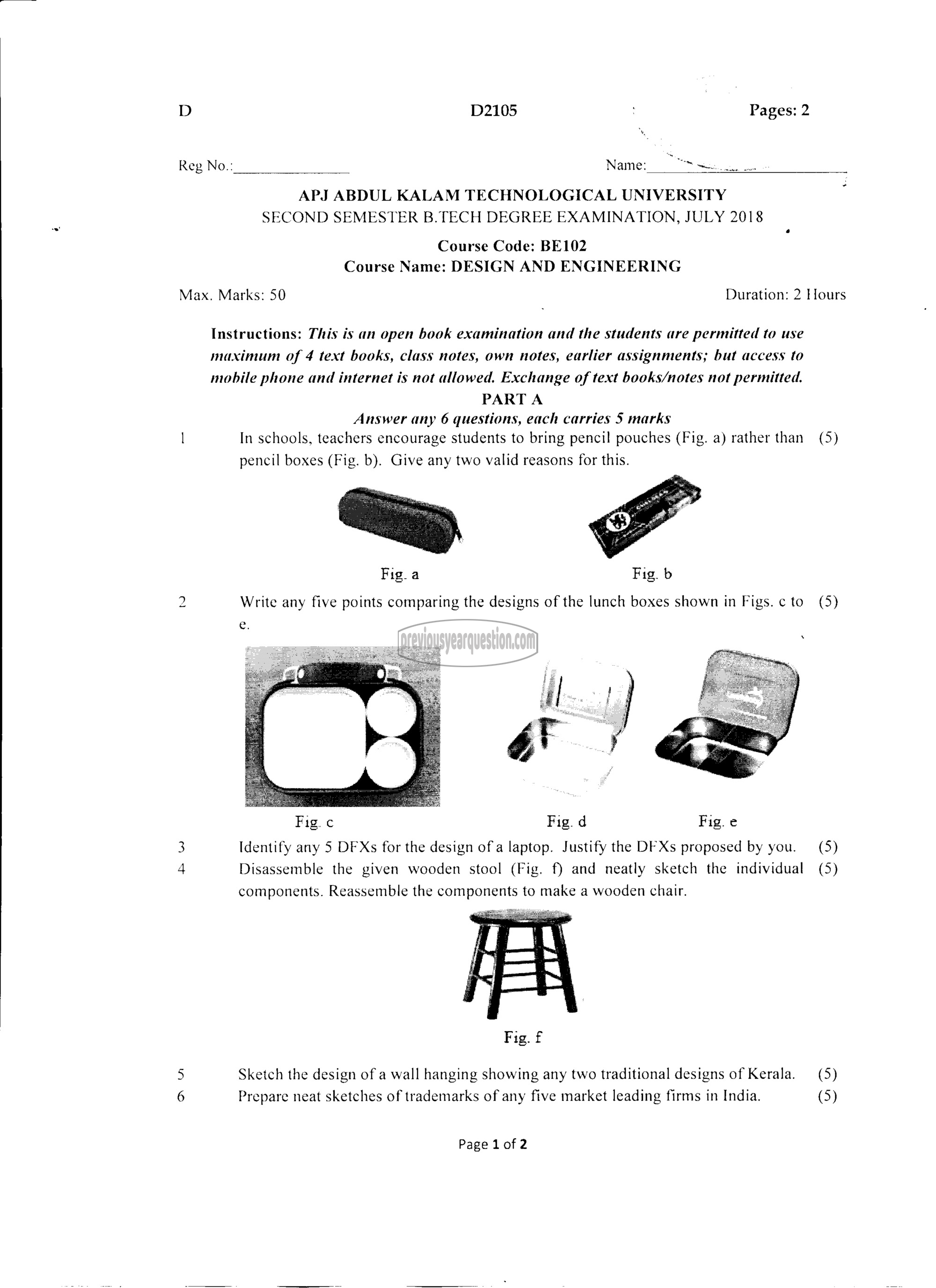 Question Paper - DESIGN AND ENGINEERING-1