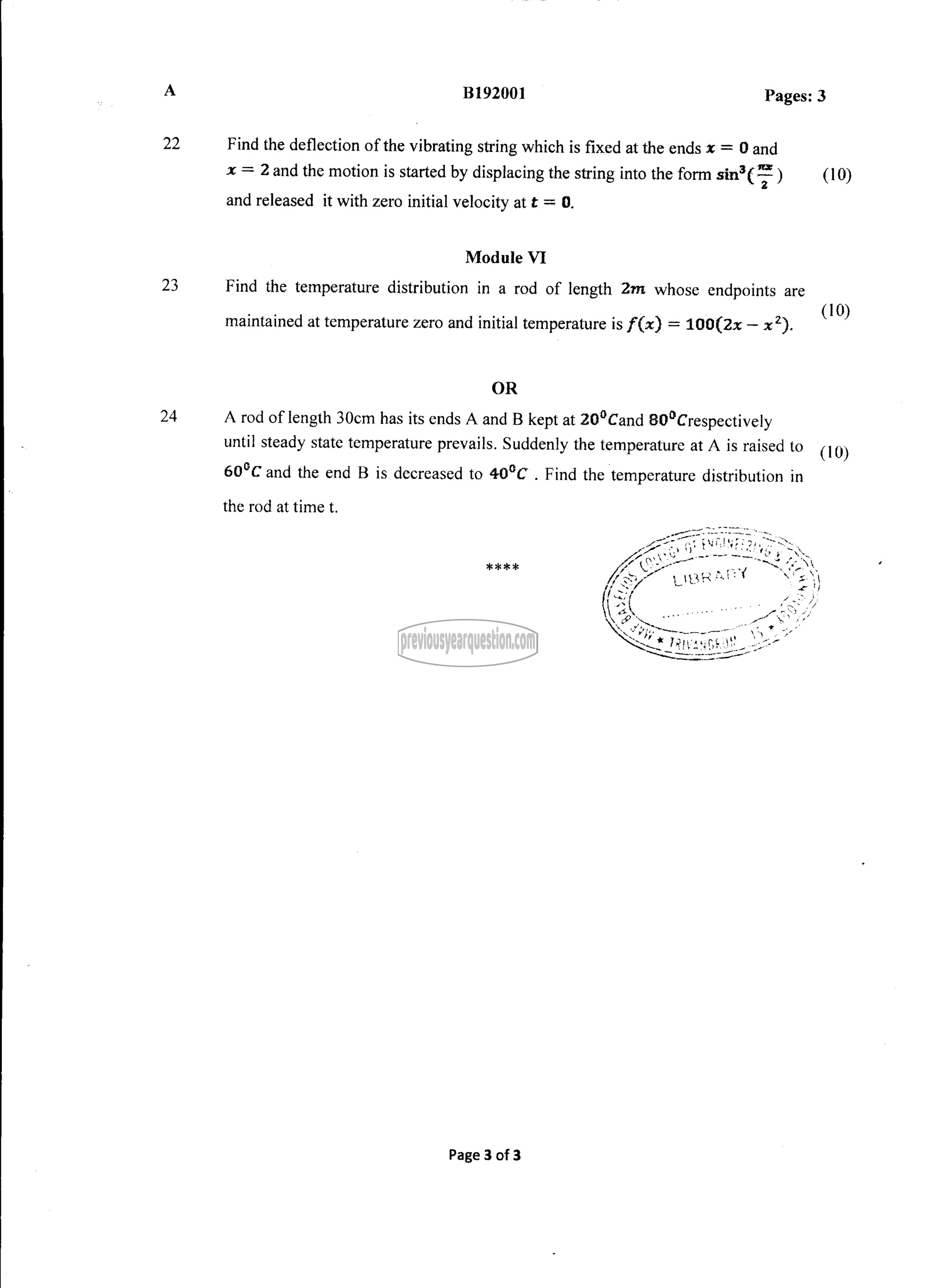 Question Paper - DIFFERENTIAL EQUATIONS-3