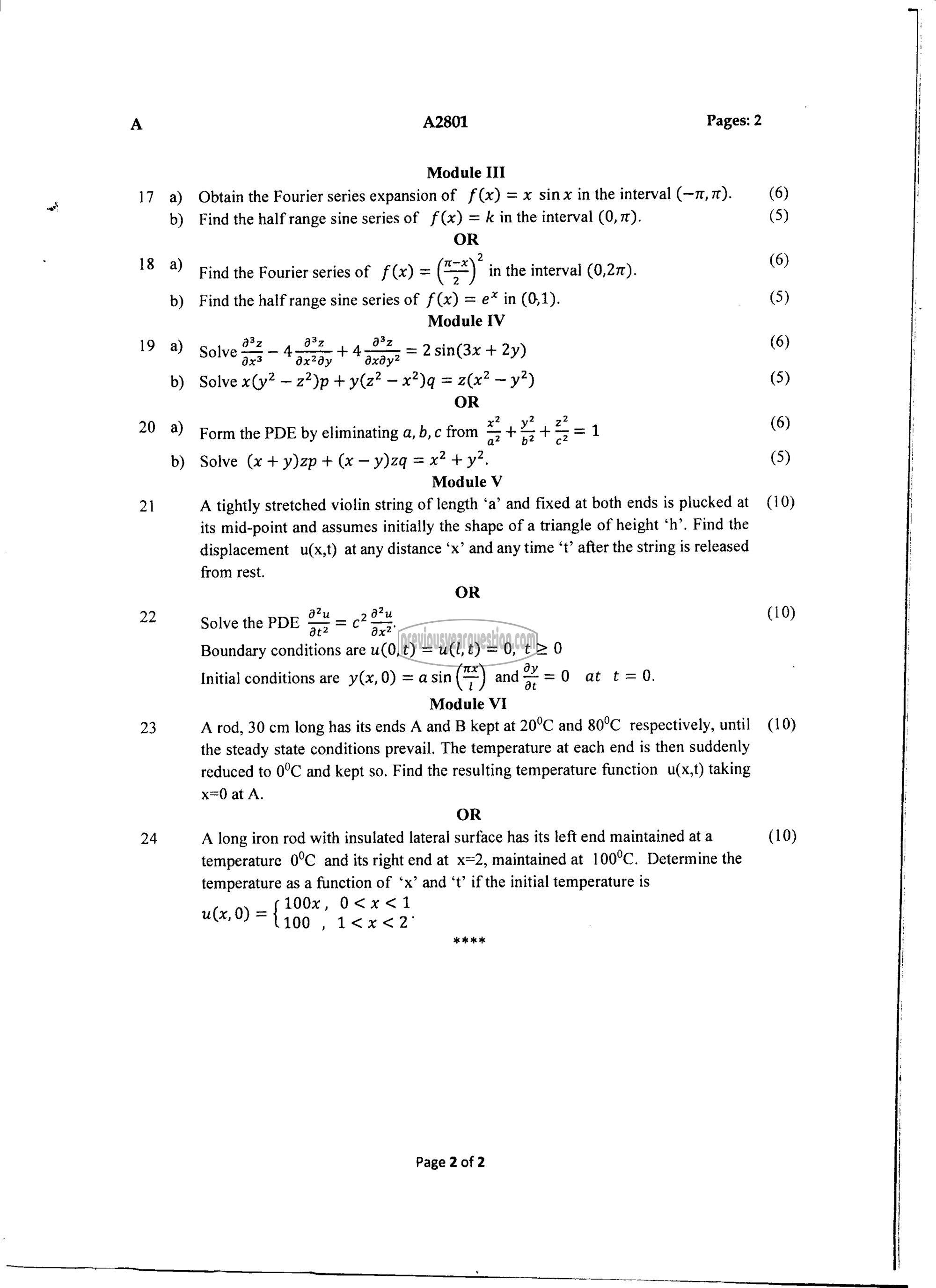 Question Paper - DIFFERENTIAL EQUATIONS-2