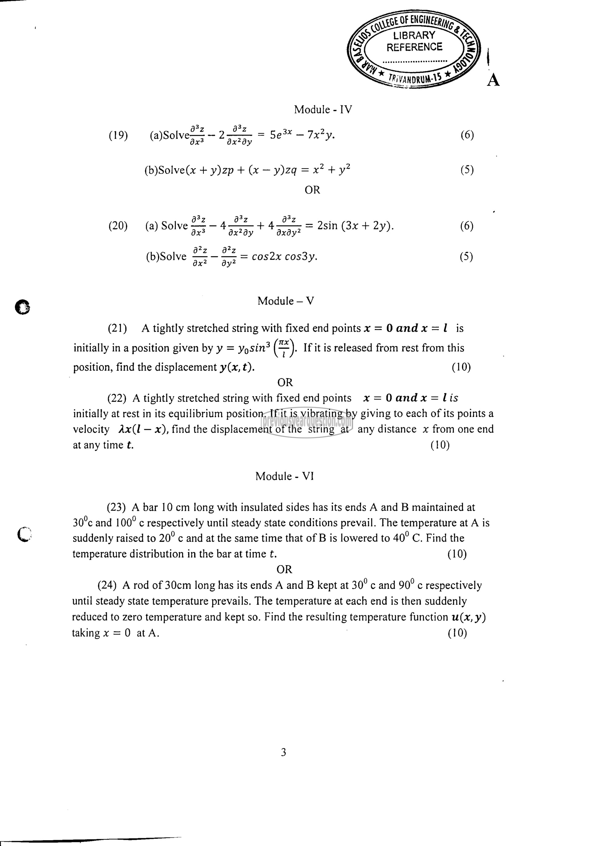 Question Paper - DIFFERENTIAL EQUATIONS-3