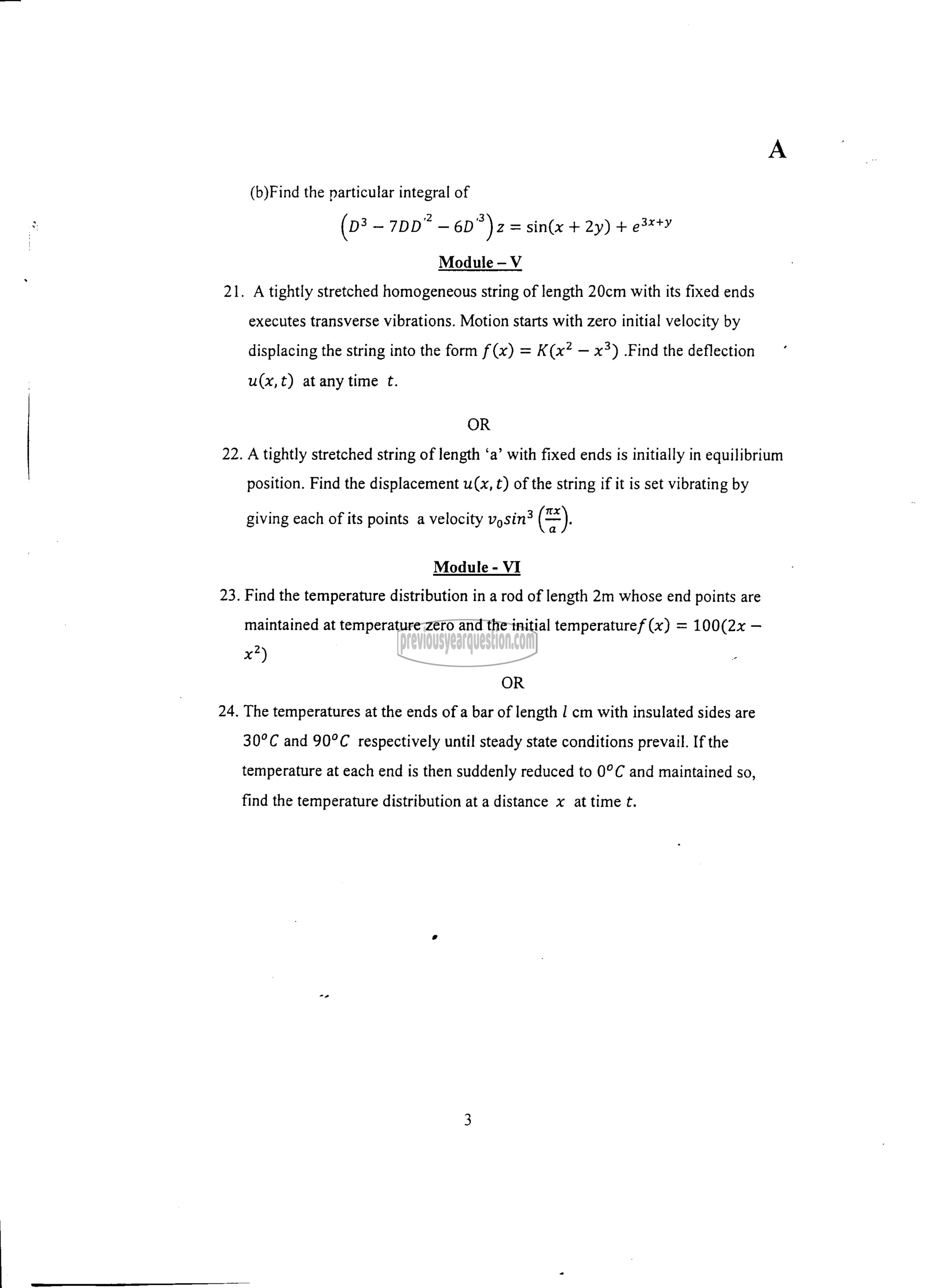 Question Paper - DIFFERENTIAL EQUATIONS-3