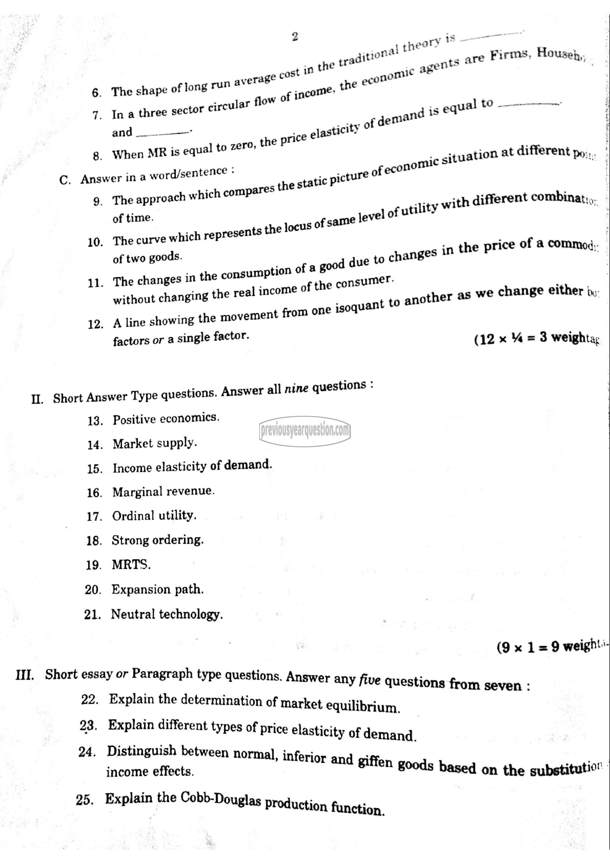 Question Paper - Microeconomics I-2