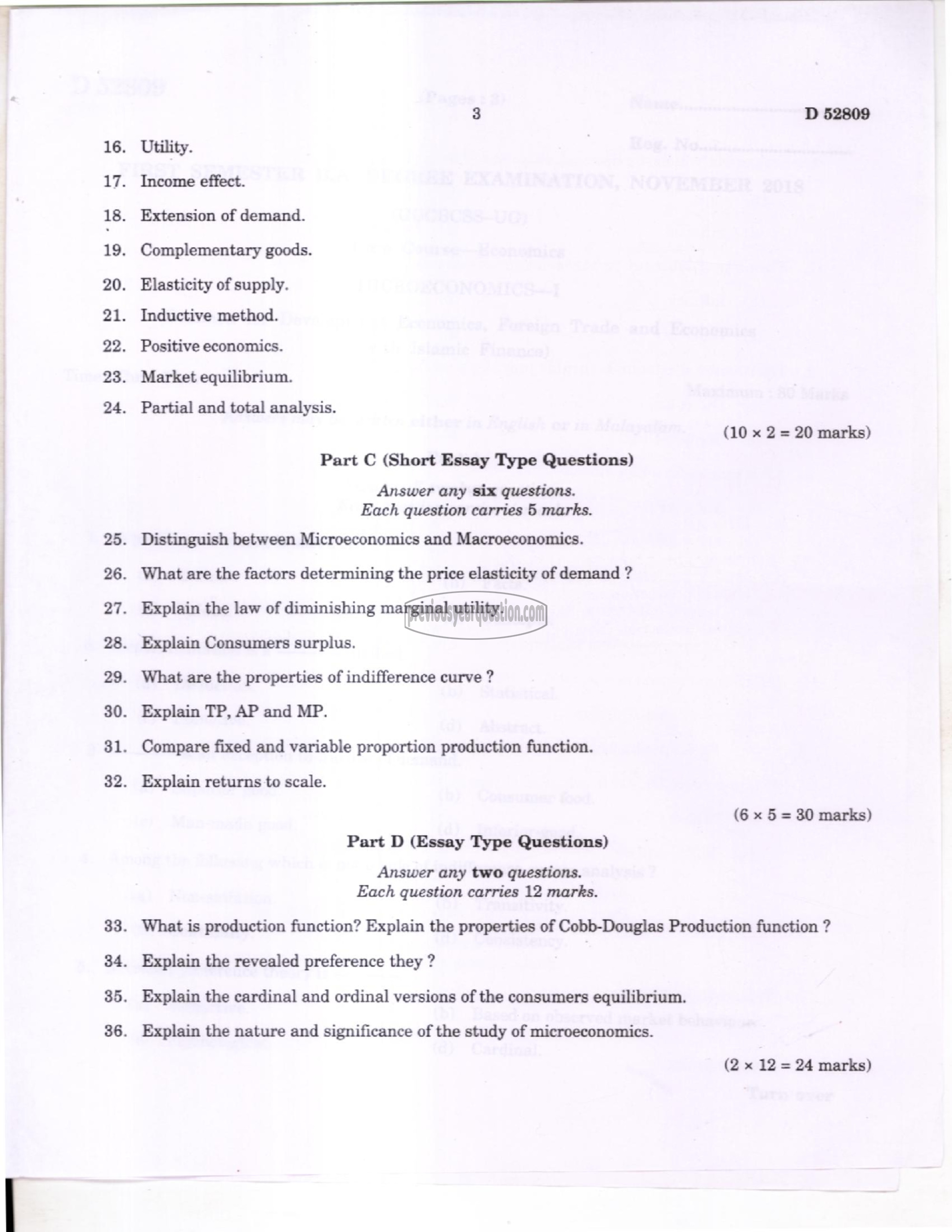 Question Paper - Microeconomics I-3