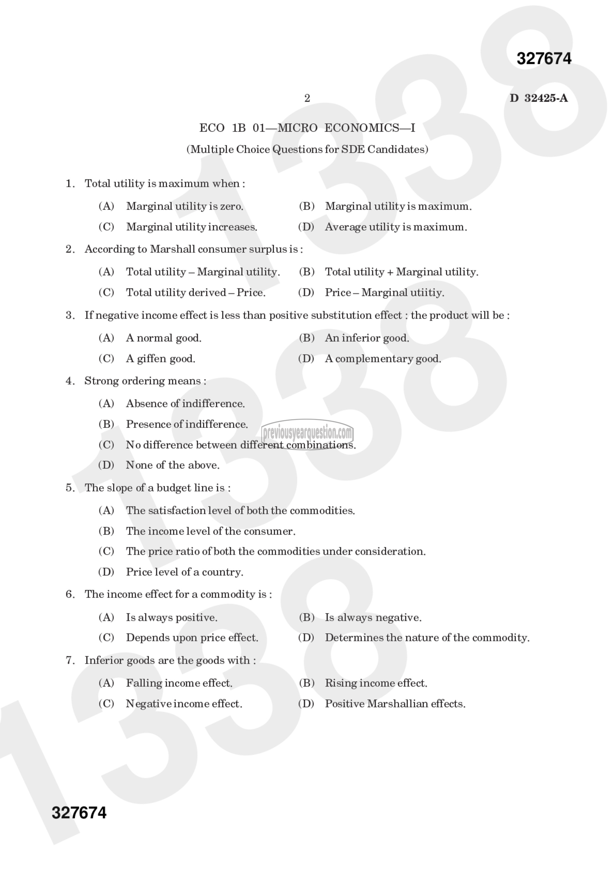 Question Paper - Microeconomics I-4