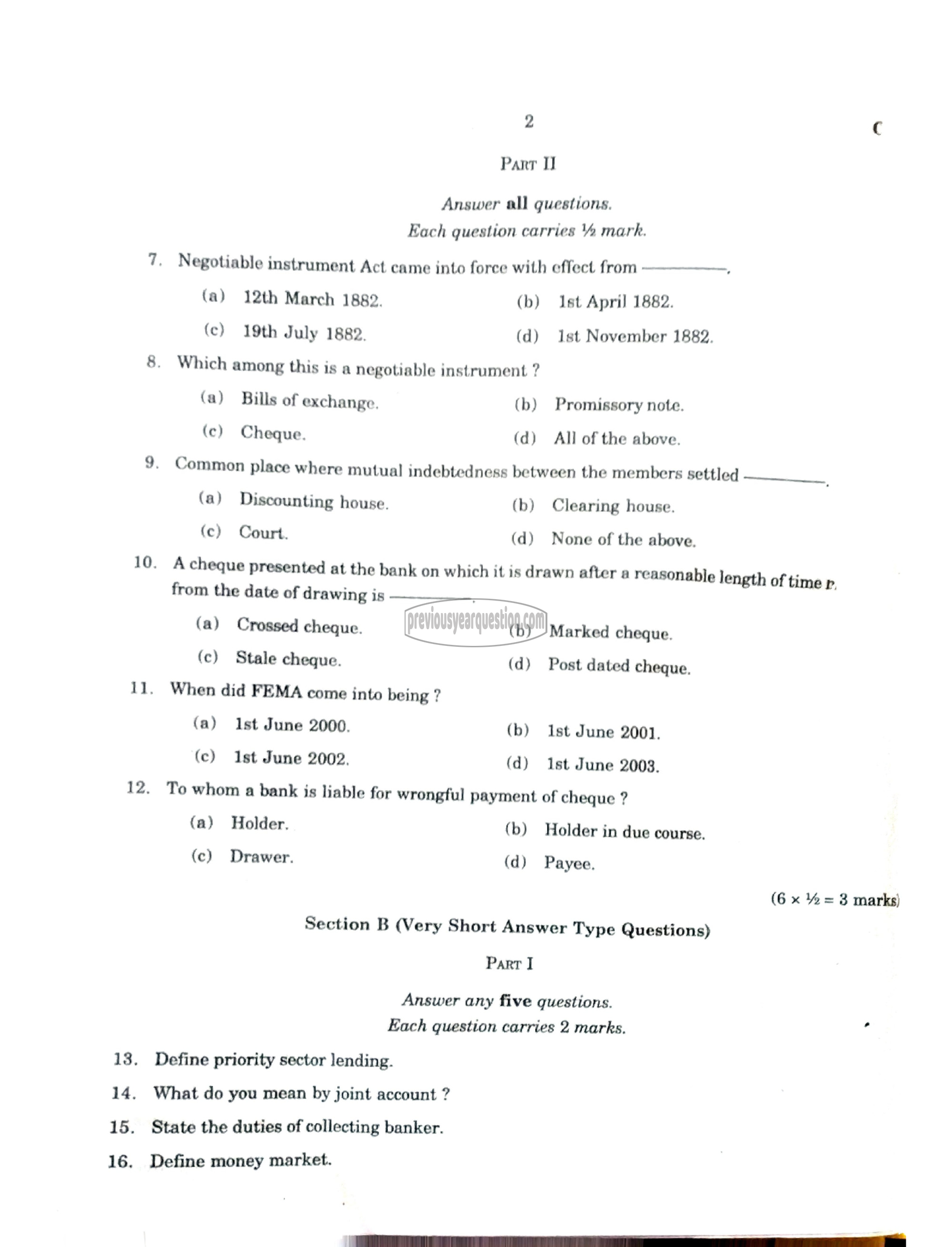 Question Paper - Mathematics for Economics-2