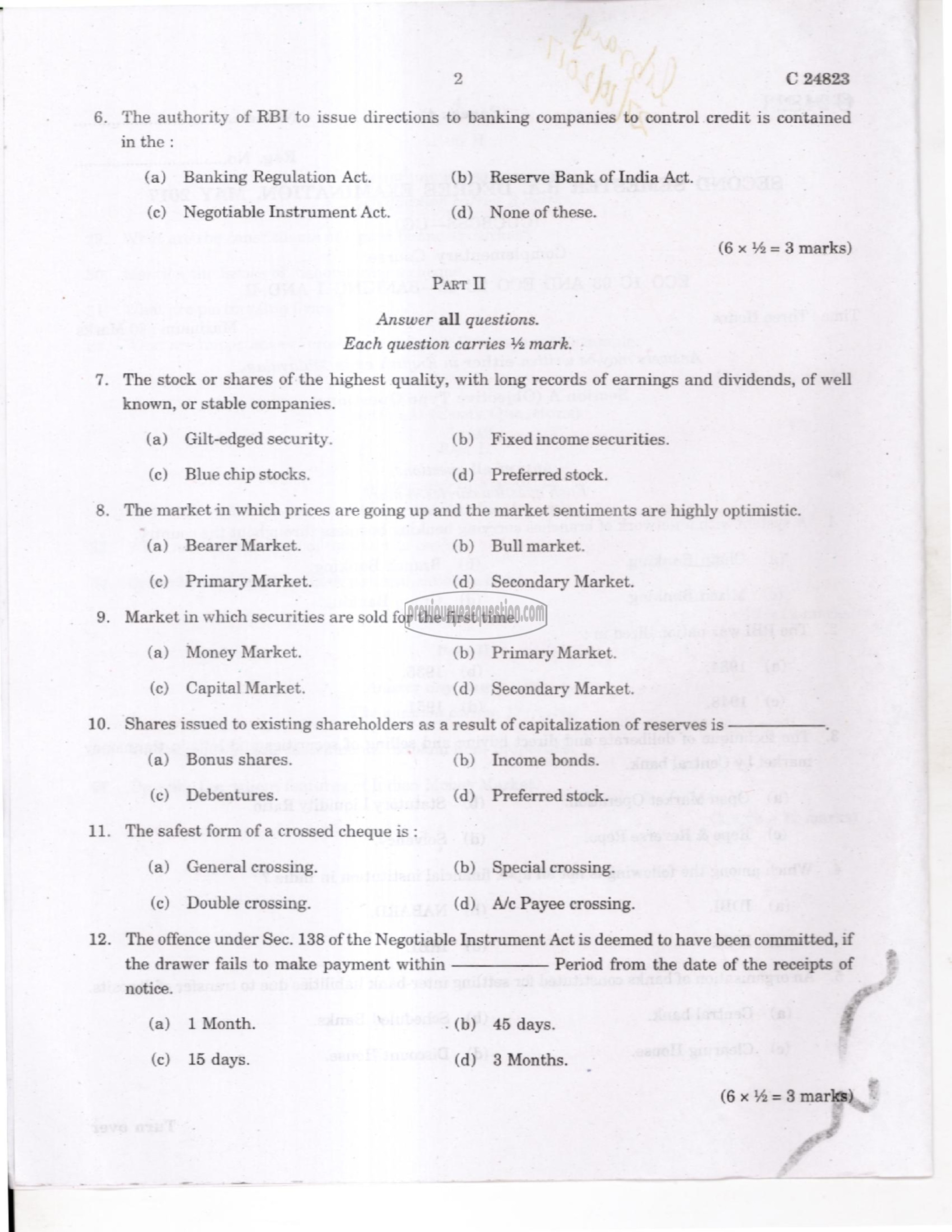 Question Paper - Mathematics for Economics-2