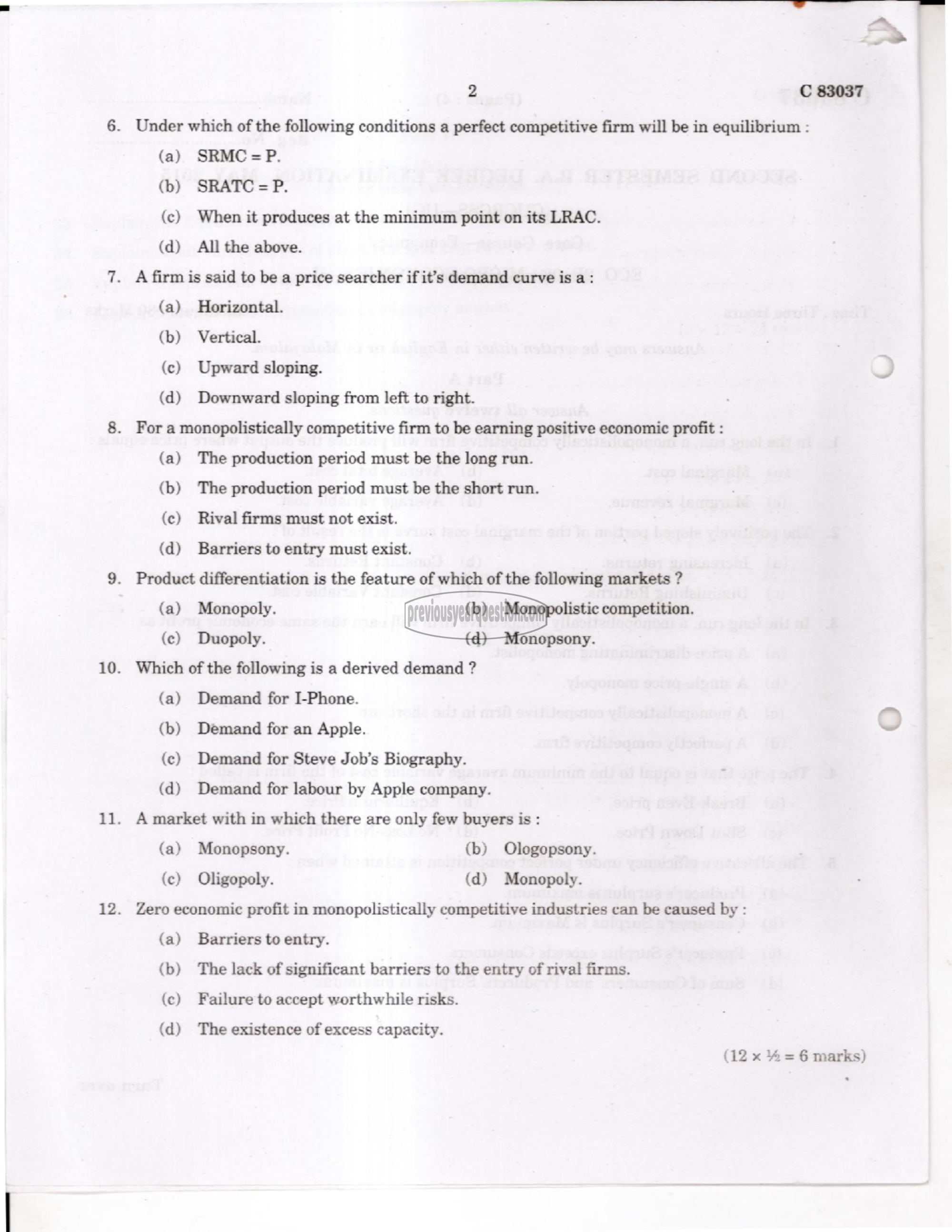 Question Paper - Macroeconomics I-2