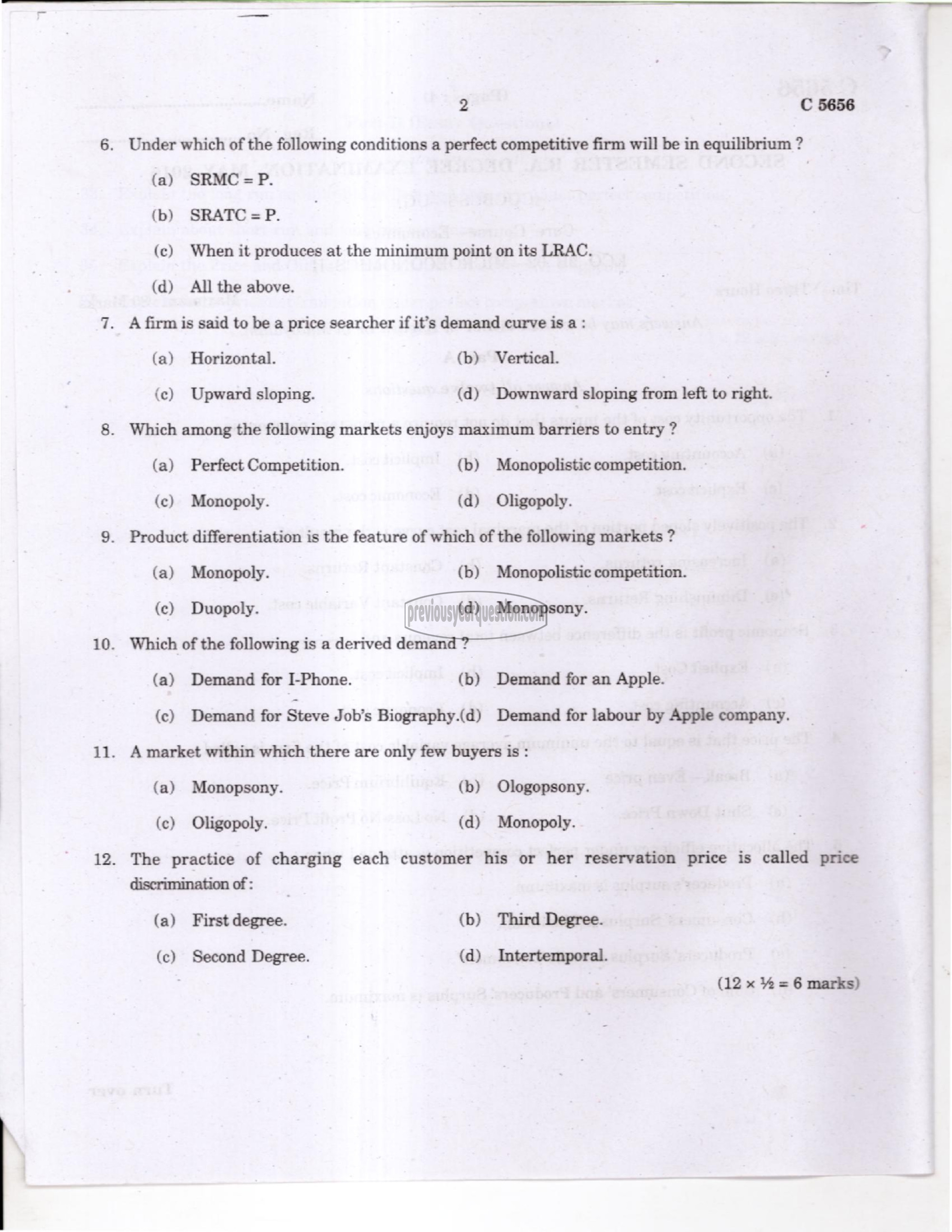 Question Paper - Macroeconomics I-2