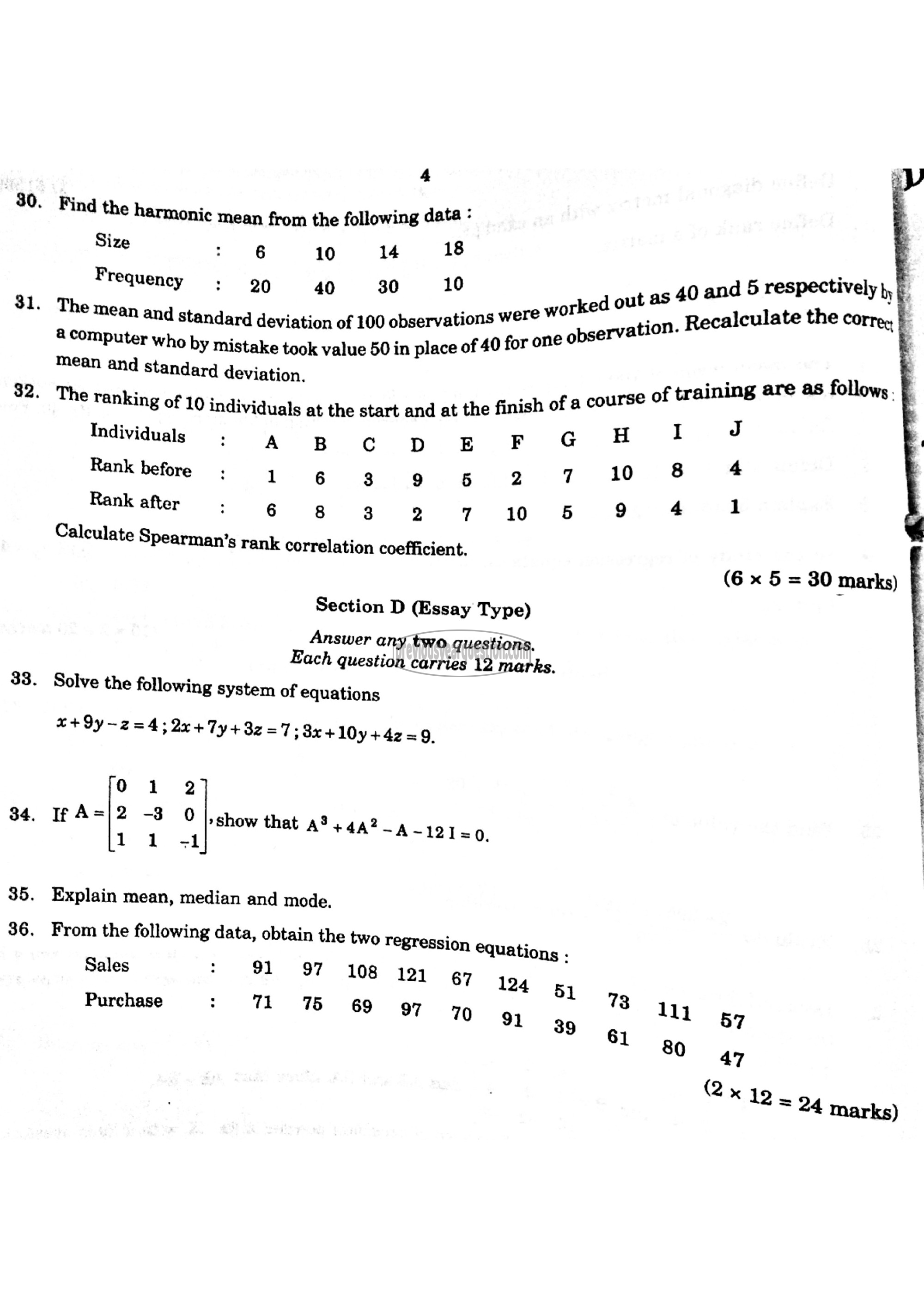 Question Paper - Quantitative Methods for Economic Analysis I-4