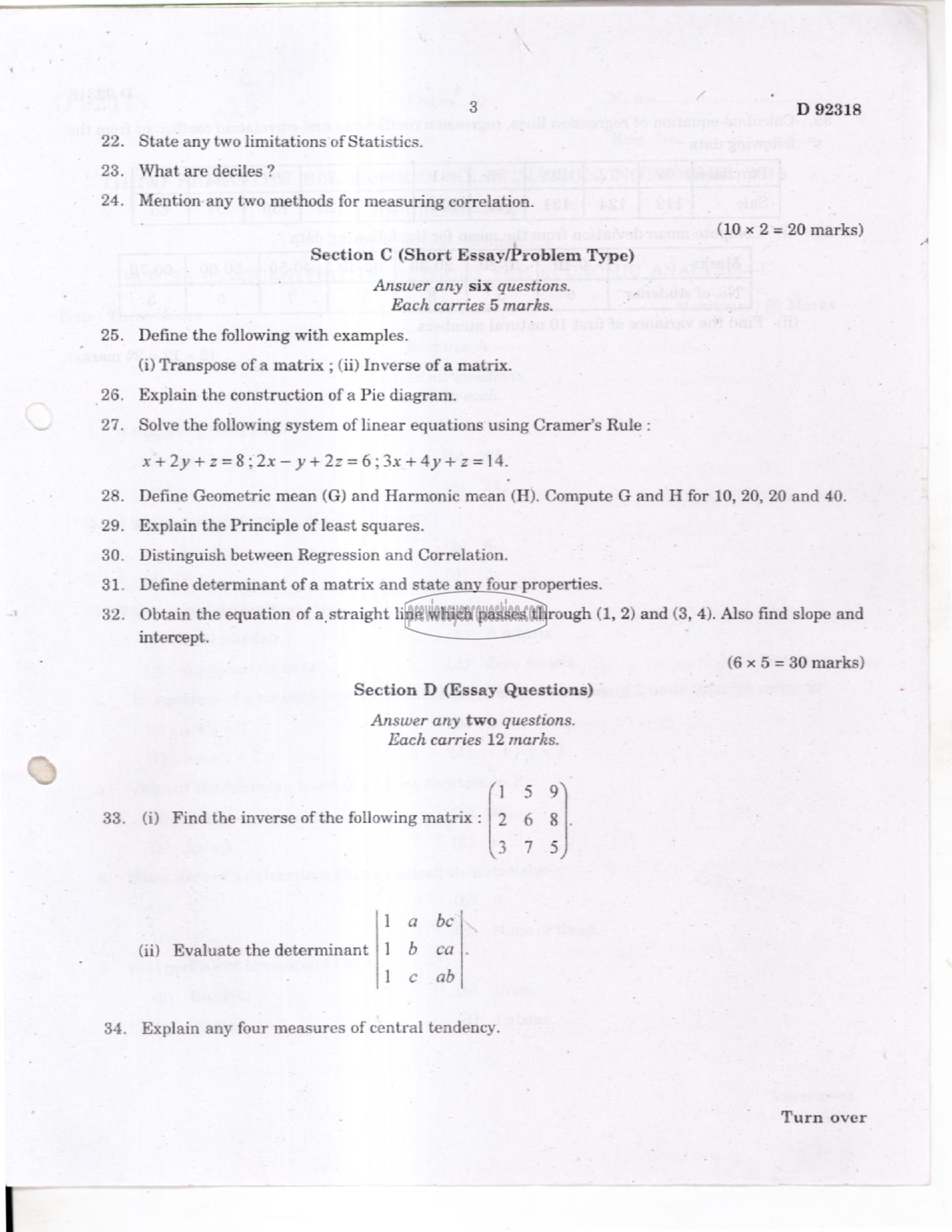 Question Paper - Quantitative Methods for Economic Analysis I-3