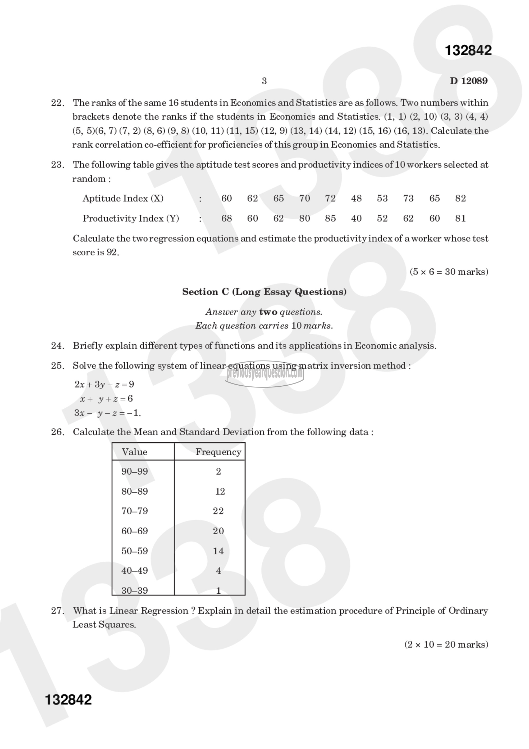 Question Paper - Quantitative Methods for Economic Analysis I-3