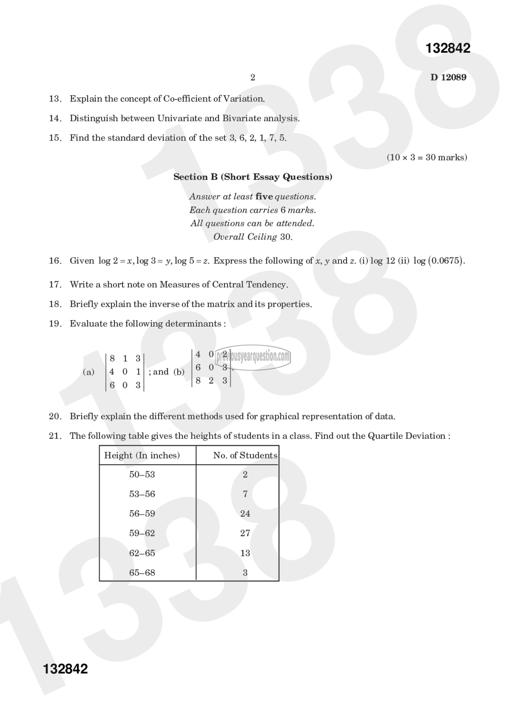 Question Paper - Quantitative Methods for Economic Analysis I-2