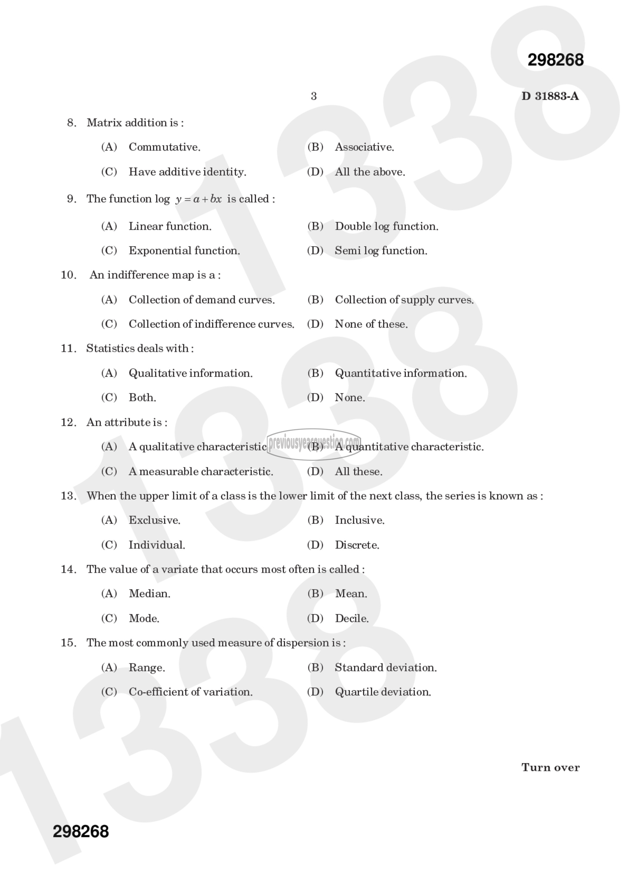 Question Paper - Quantitative Methods for Economic Analysis I-6