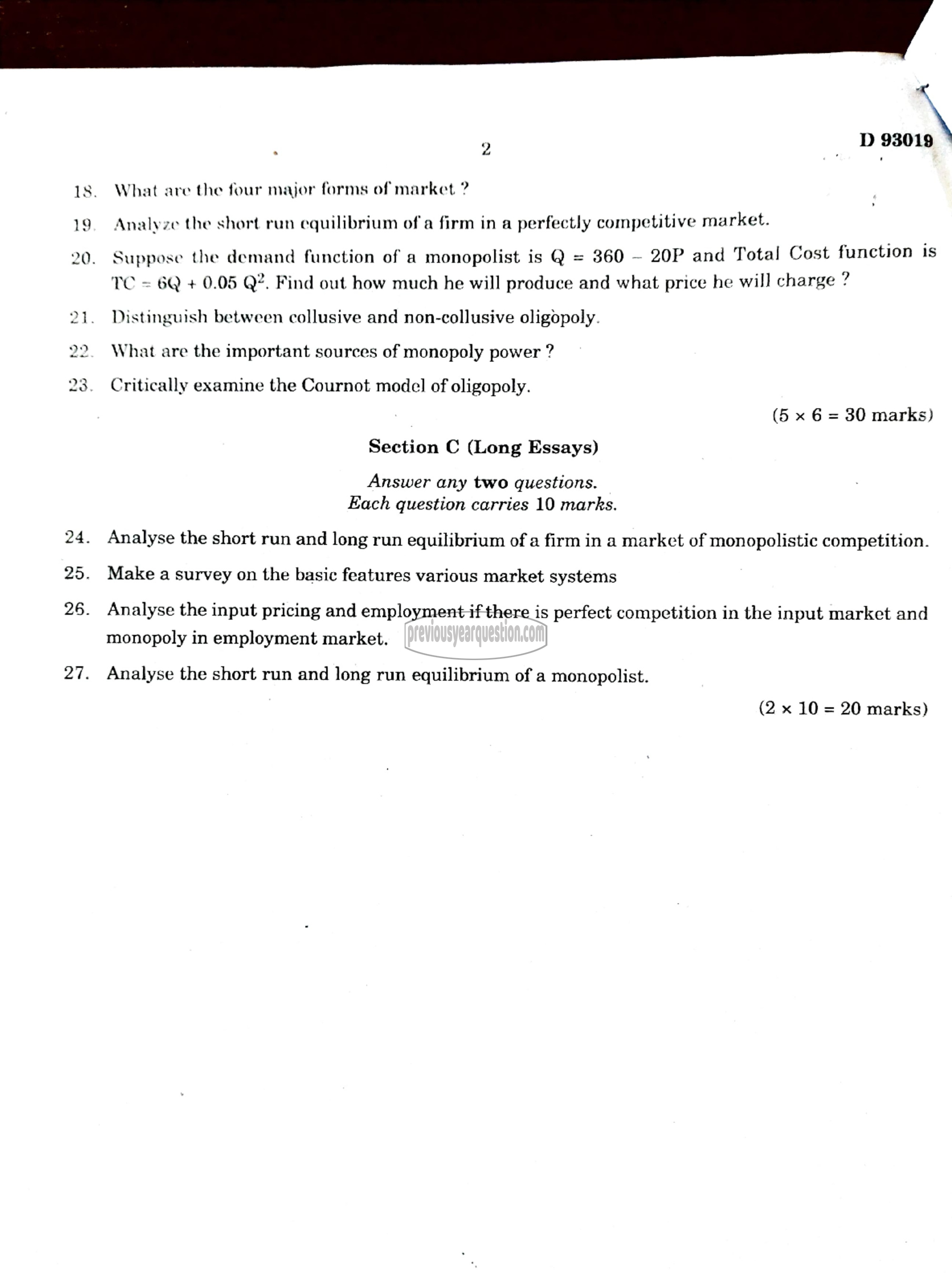 Question Paper - Microeconomics II-2