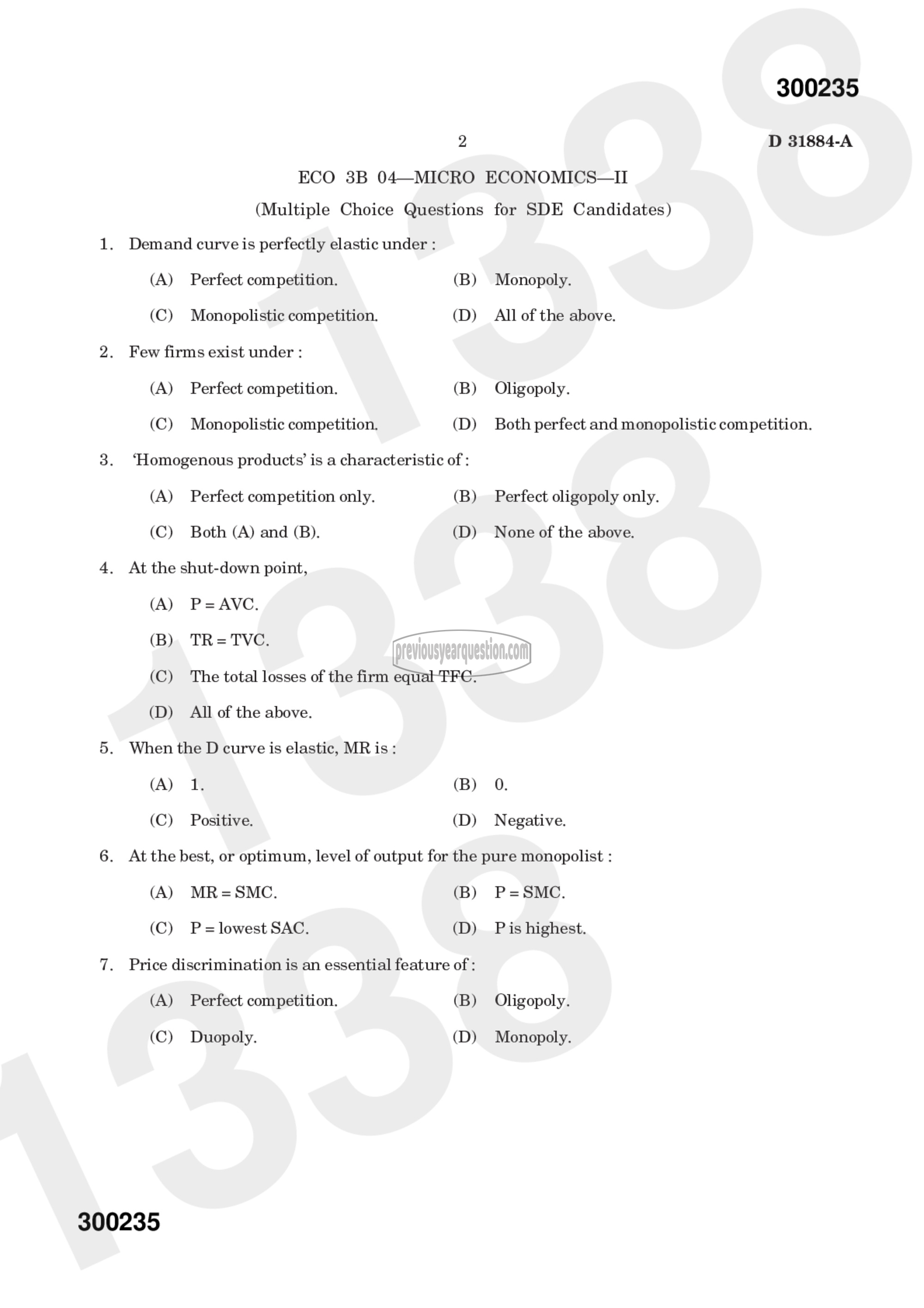 Question Paper - Microeconomics II-4