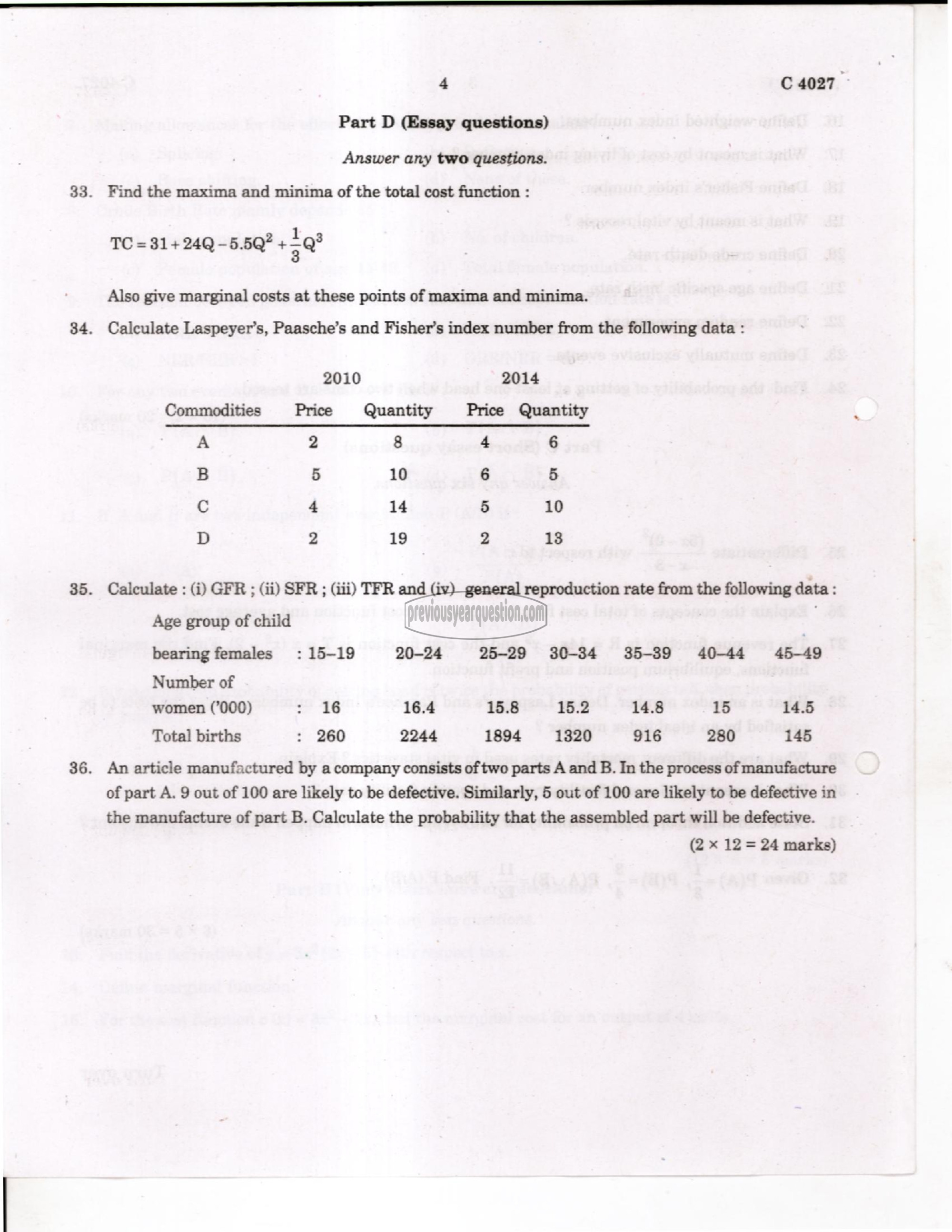 Question Paper - Quantitative Methods for Economic Analysis II-4