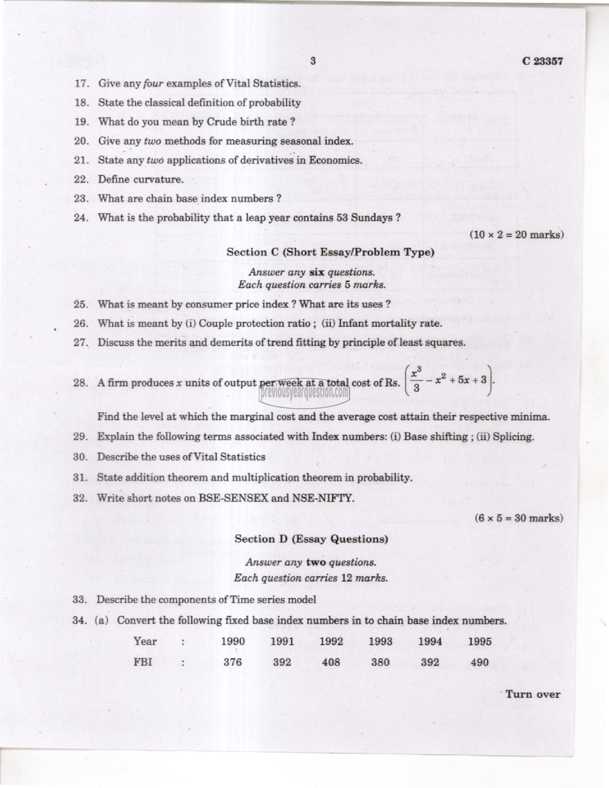 Question Paper - Quantitative Methods for Economic Analysis II-3