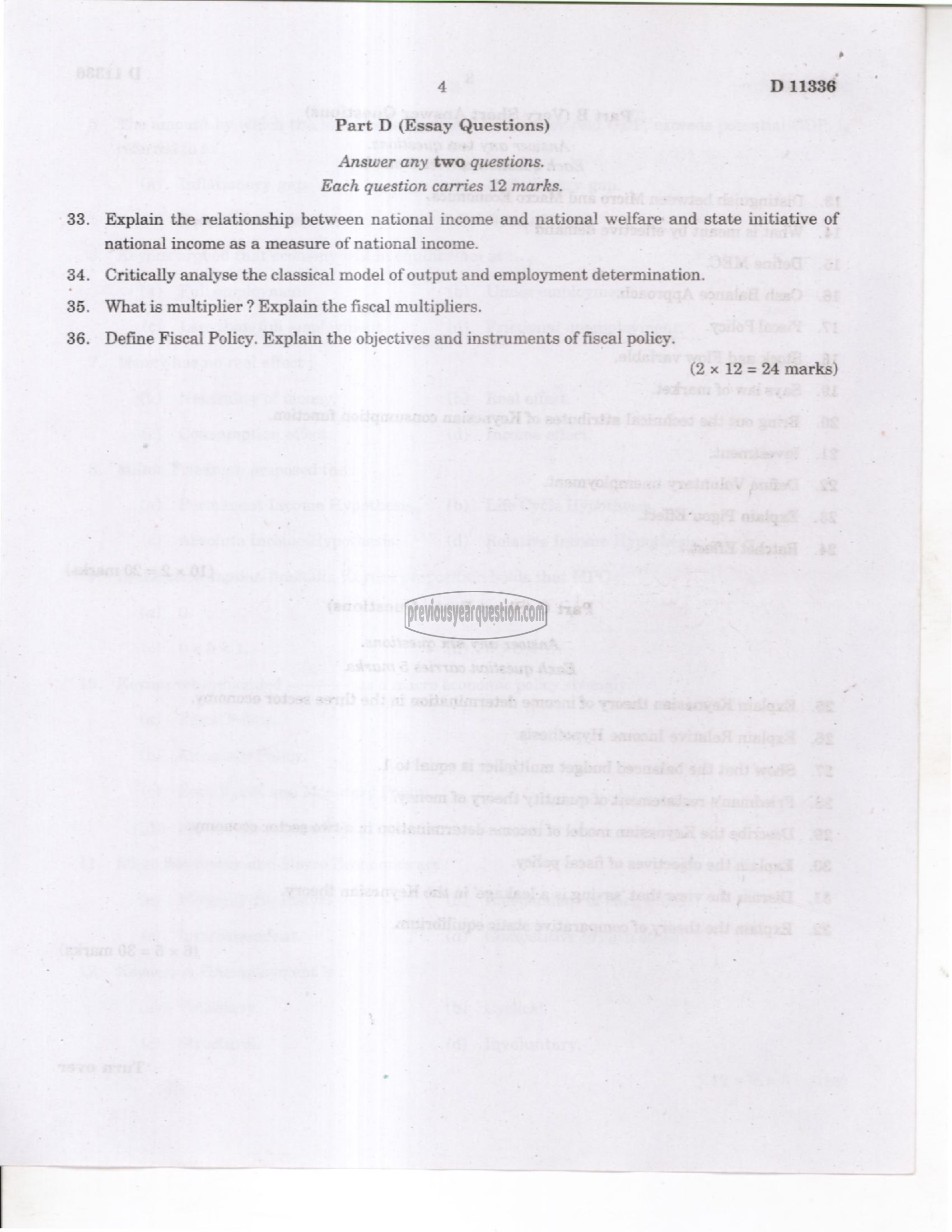 Question Paper - Fiscal Economics-4