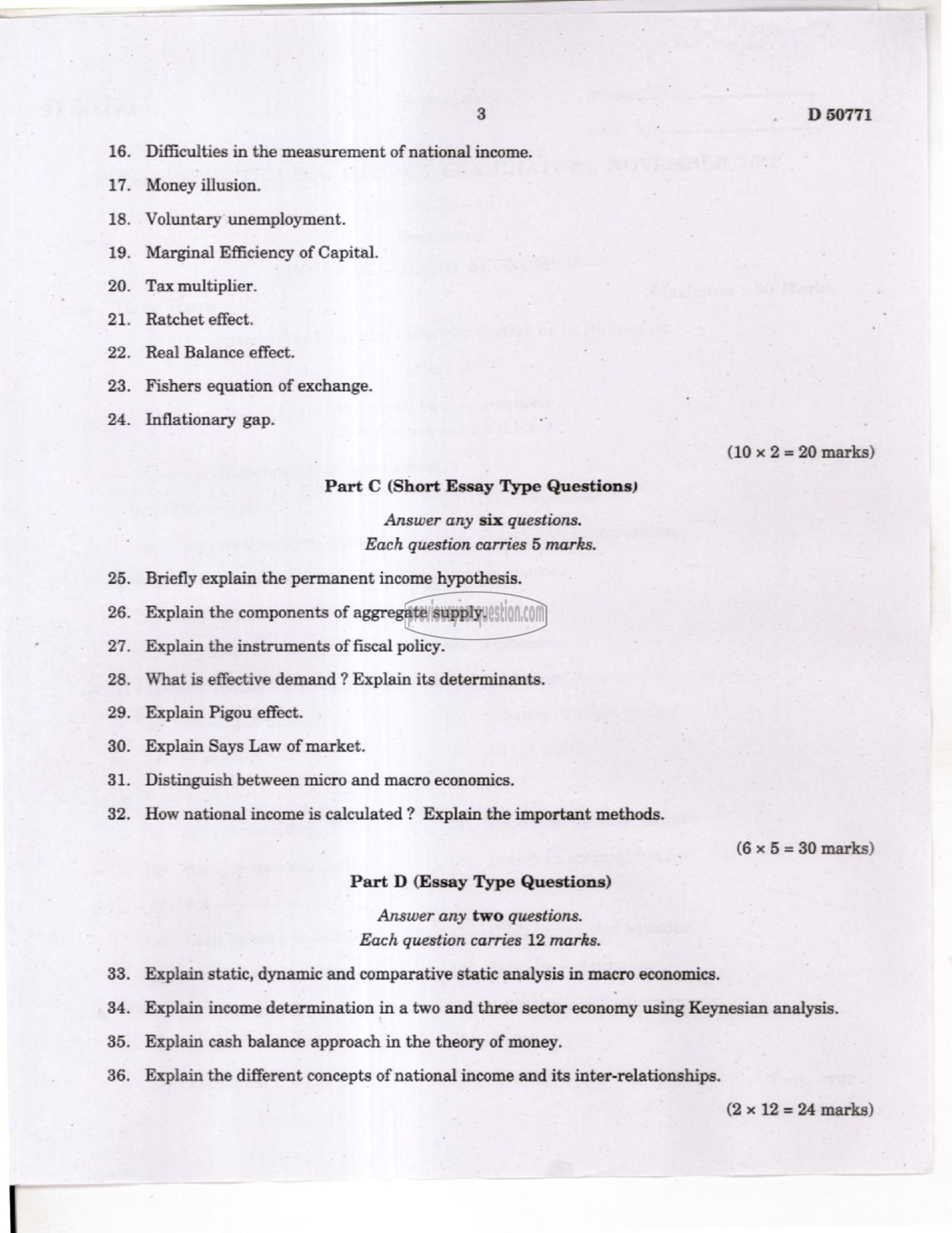 Question Paper - Fiscal Economics-3