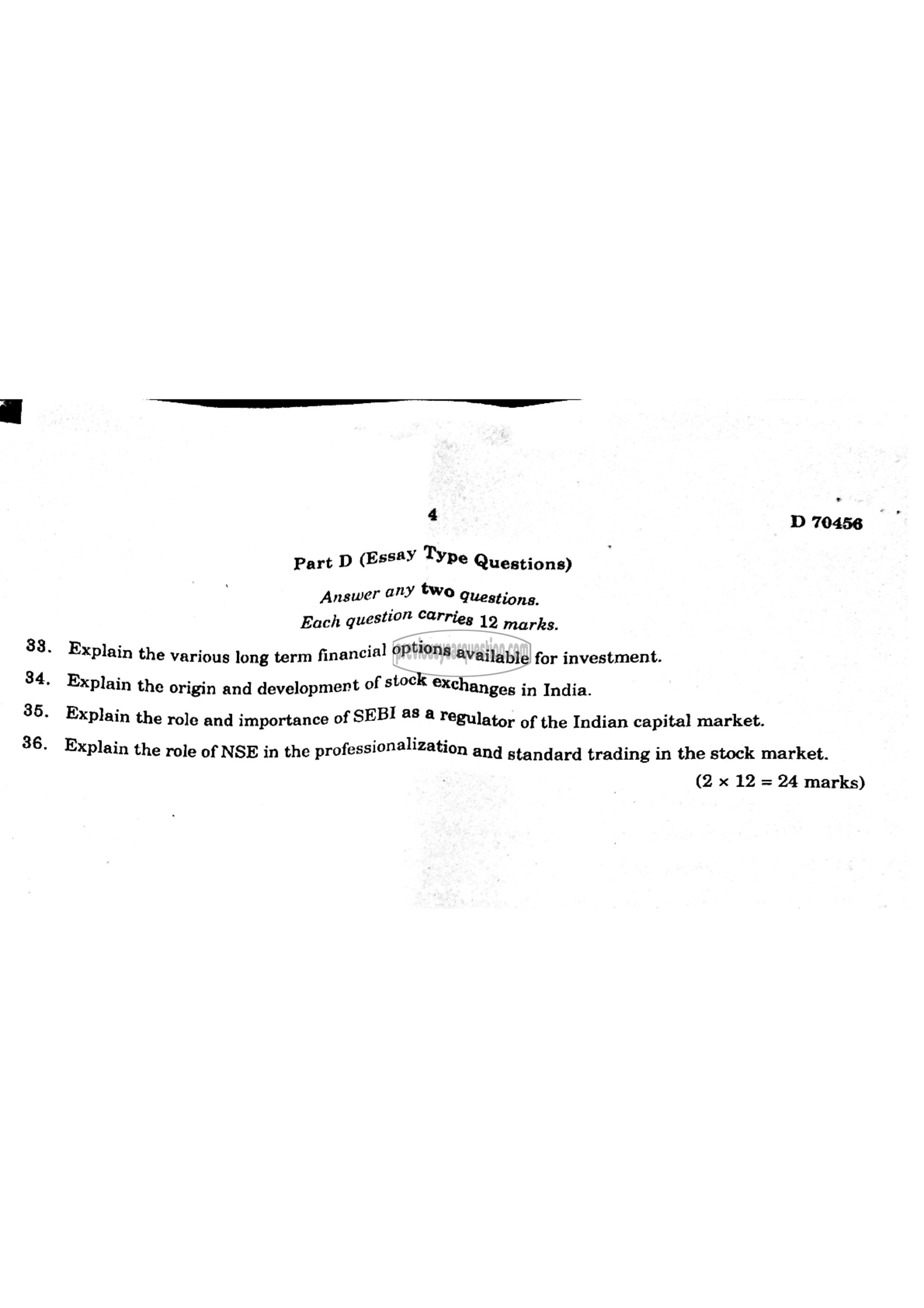 Question Paper - Economics of Capital Market-4