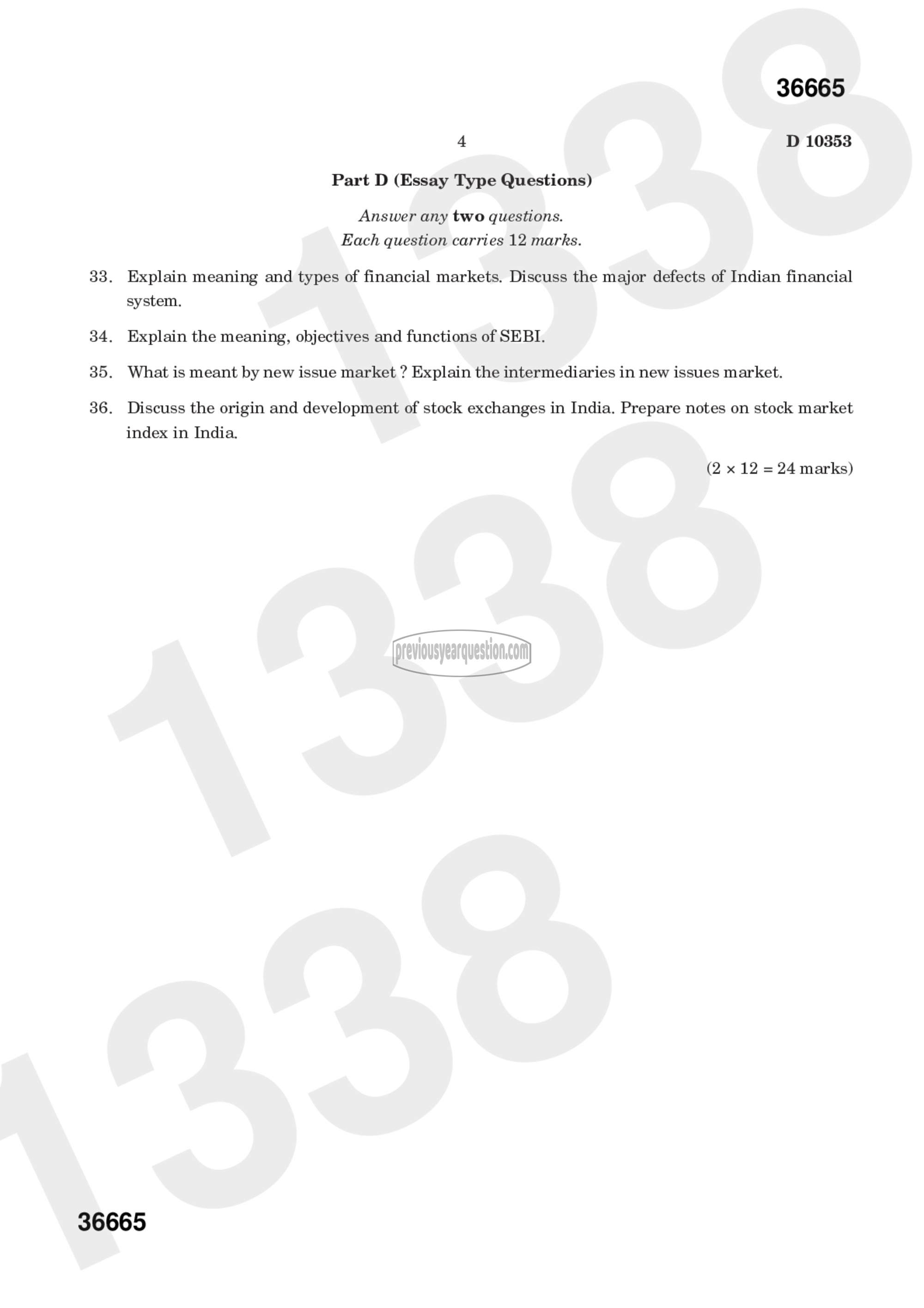 Question Paper - Economics of Capital Market-4